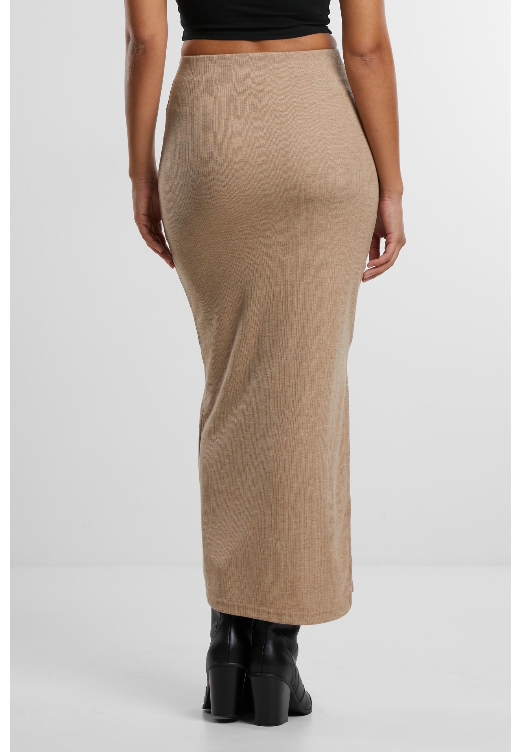 URBAN CLASSICS Sommerrock »Urban Classics Ladies Rib High Slit Skirt«, (1 tlg.)