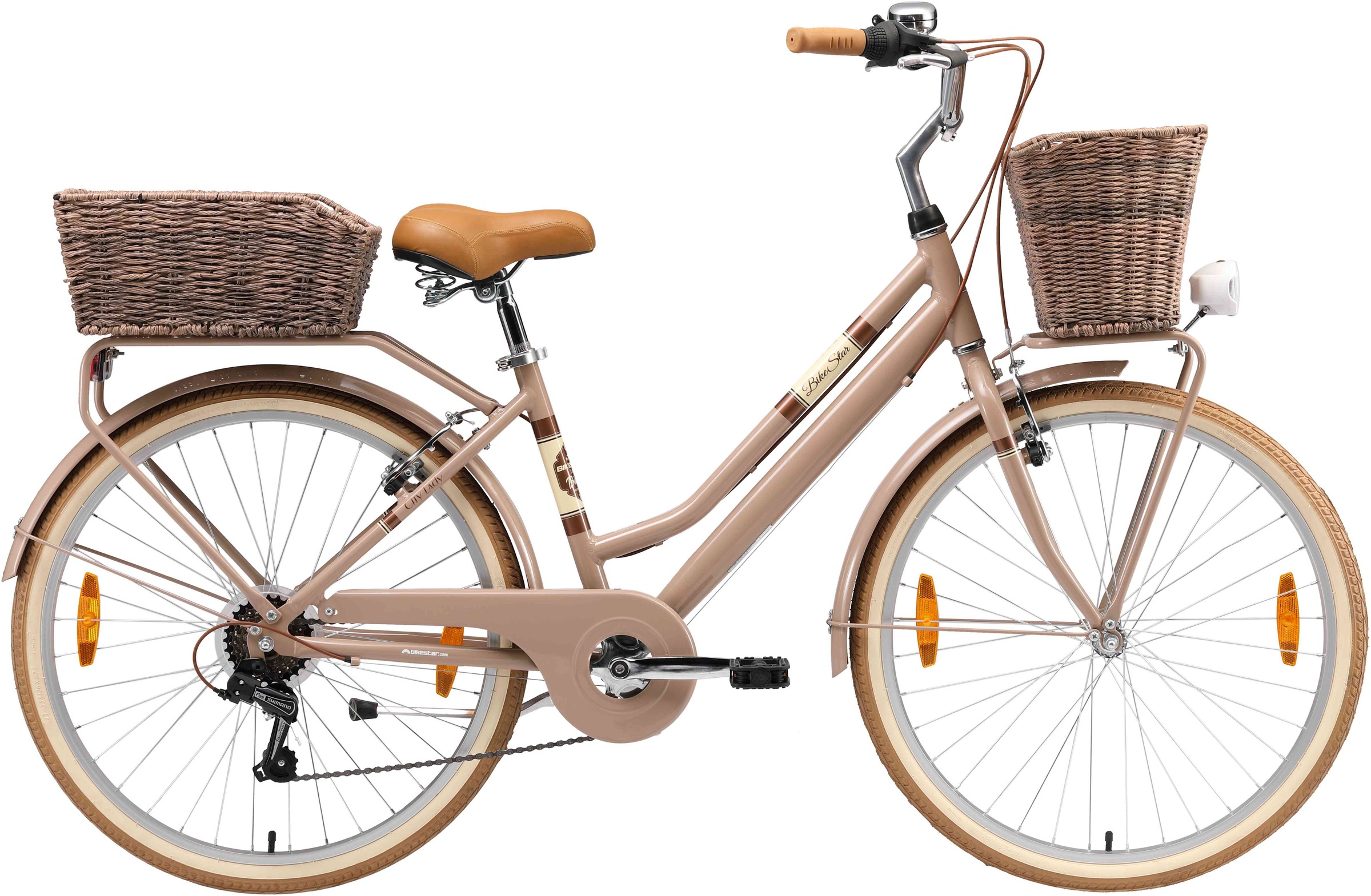 BIKESTAR Cityrad, 41cm, 26 Zoll (66,04cm), braun, Fahrräder, für Damen, Kettenschaltung