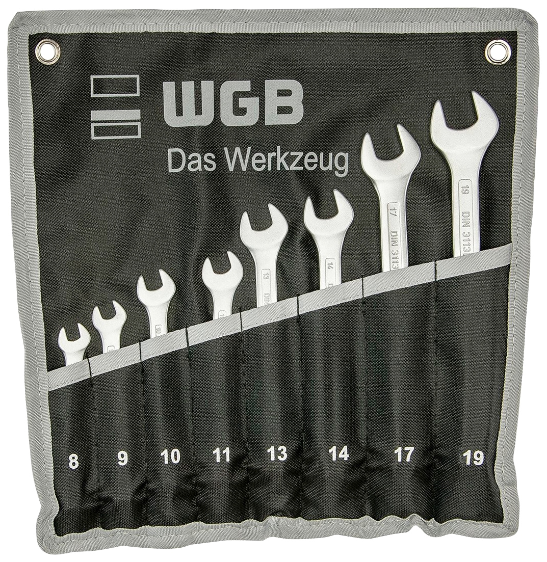 WGB BASIC PLUS Gabel- und Ringschlüssel "Ringmaulschlüssel-Satz", (Set, 8 St.), Ringseite gekröpft