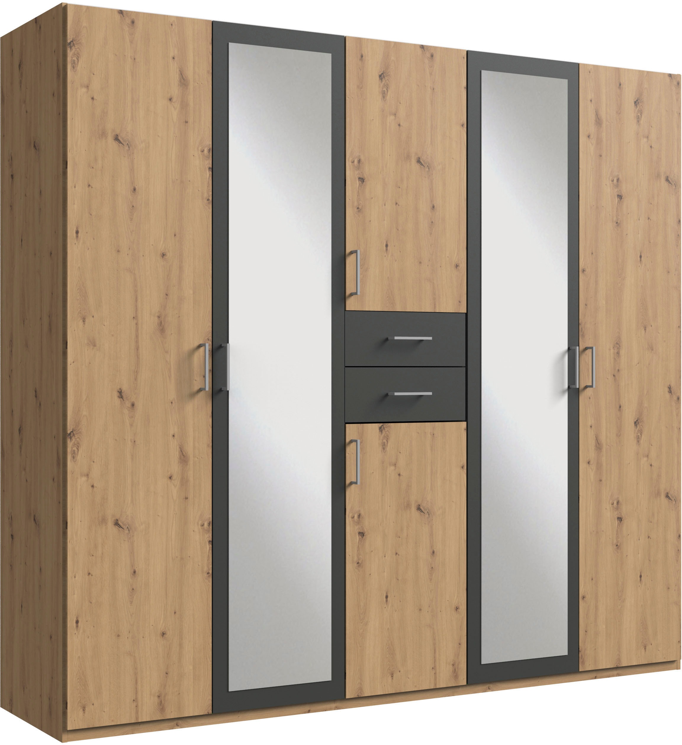 Wimex Kleiderschrank "Diver Drehtürenschrank mit Spiegel, in der Breite: 225cm" Bestseller Schlafzimmerschrank wahlweise 3 Innenausstattungen