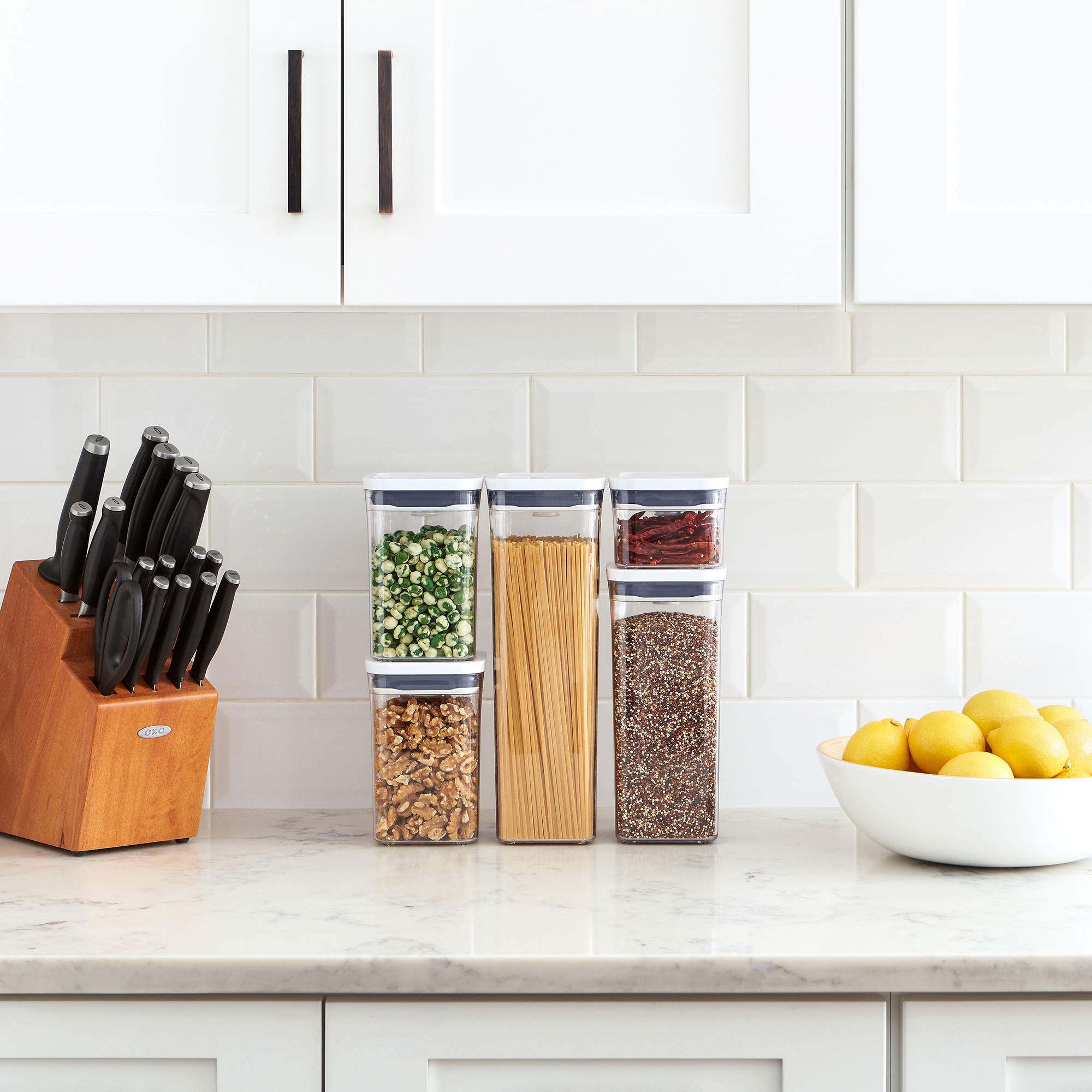 OXO Good Grips Aufbewahrungssystem »POP«, (Set, 5 tlg.), luftdicht, stapelbar, platzsparend, spülmaschinenfest