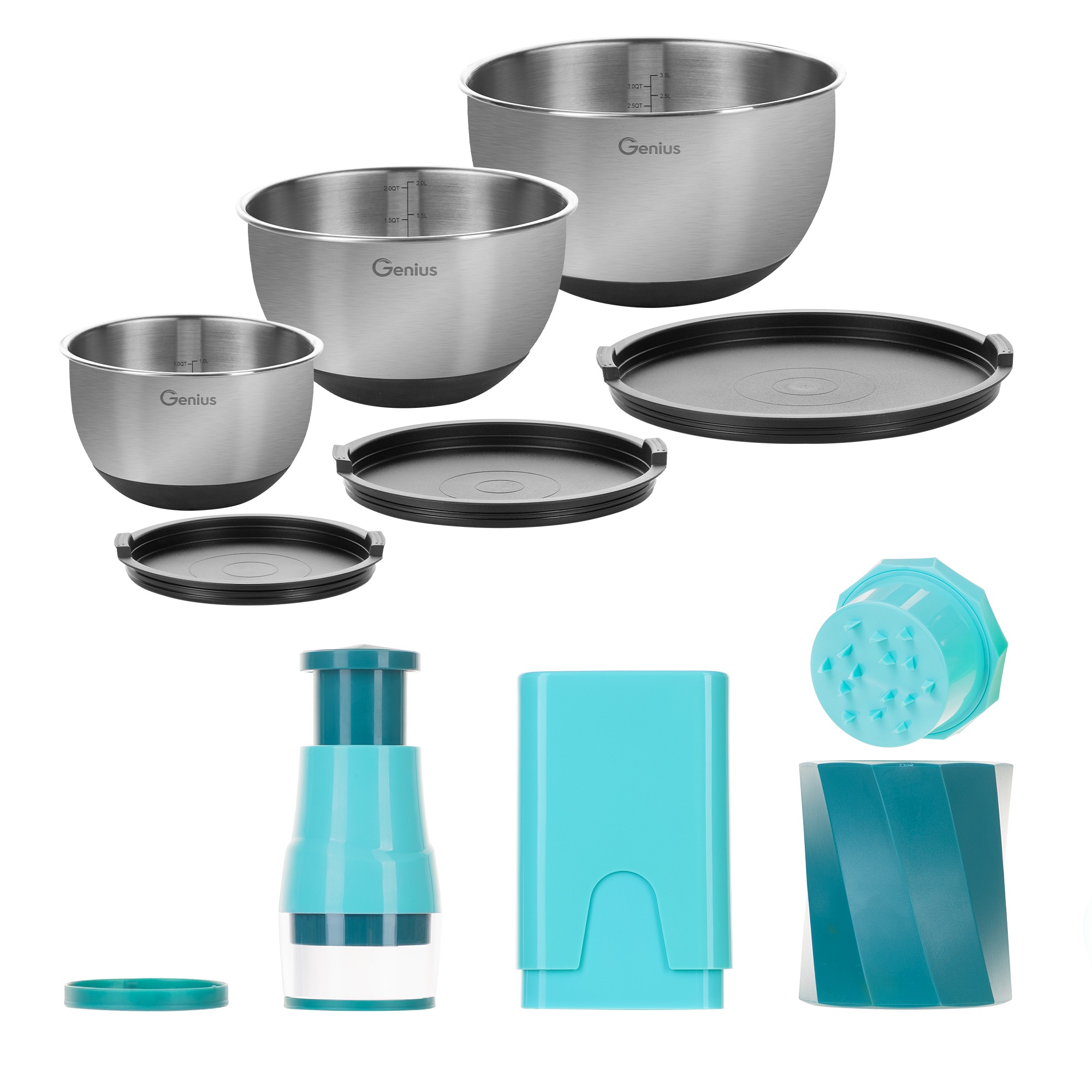 Genius Gemüseschneider "Genius Minis, Kombi-Set inkl. Edelstahl-Schüsseln, günstig online kaufen