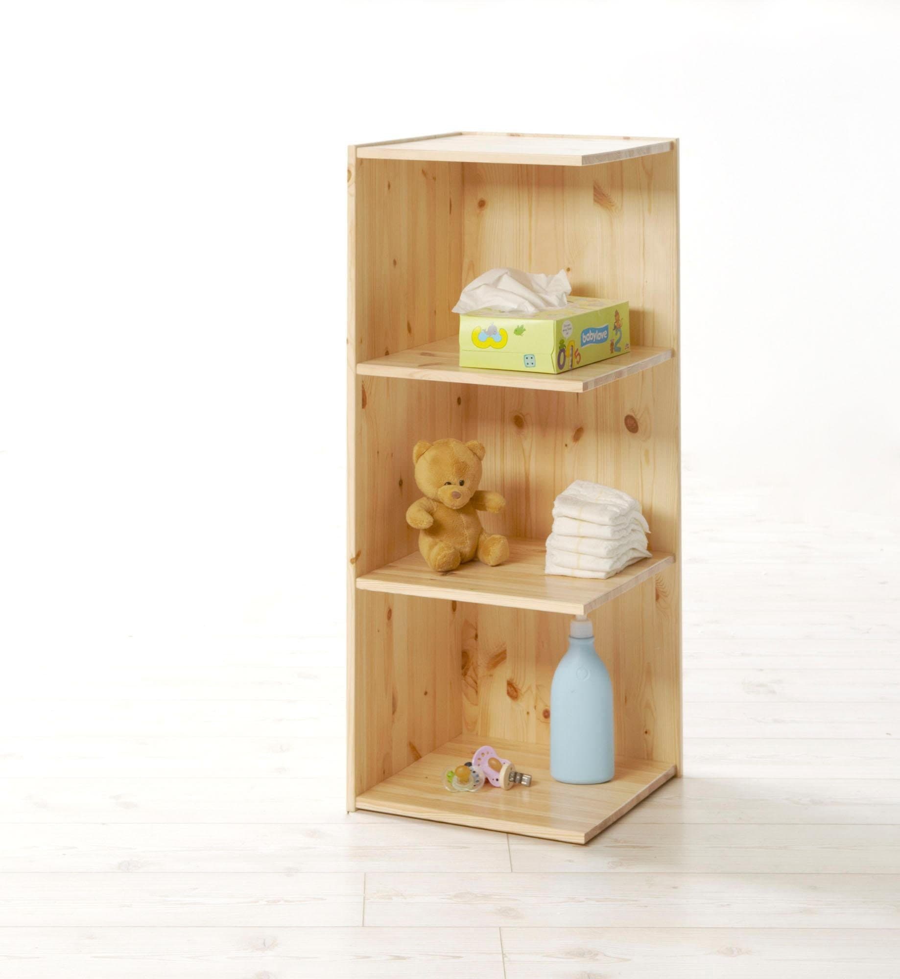 Ticaa Babyzimmer-Komplettset »Adam«, (Set, 5 St., Bett + Wickelkommode + Schrank + Unterstellregal + Standregal)