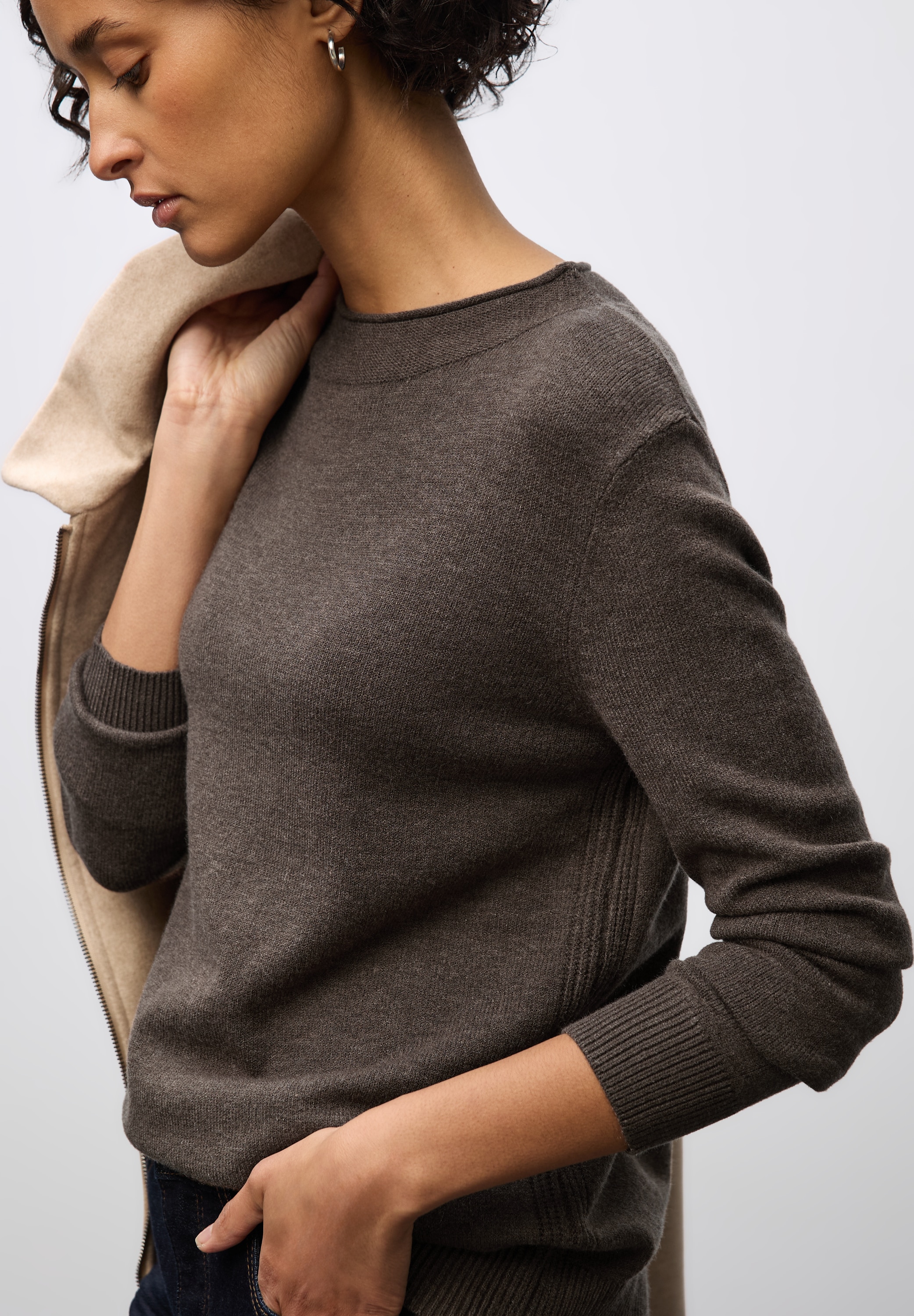 STREET ONE Strickpullover, mit feiner Rollkante