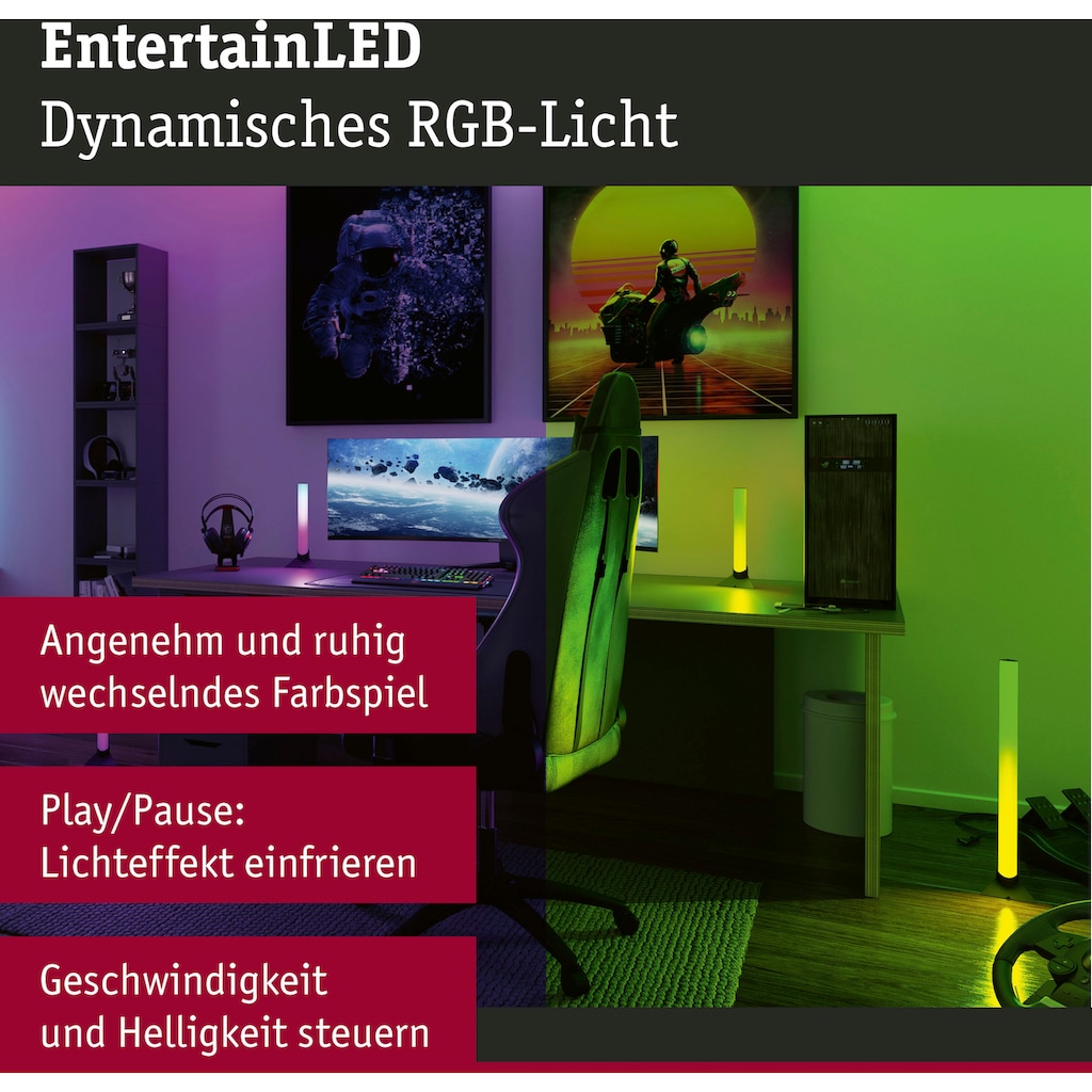 Paulmann LED-Streifen »EntertainLED Lightbar Dynamic Rainbow RGB 30x30mm 2x1W 2x48lm«, 2 St.-flammig