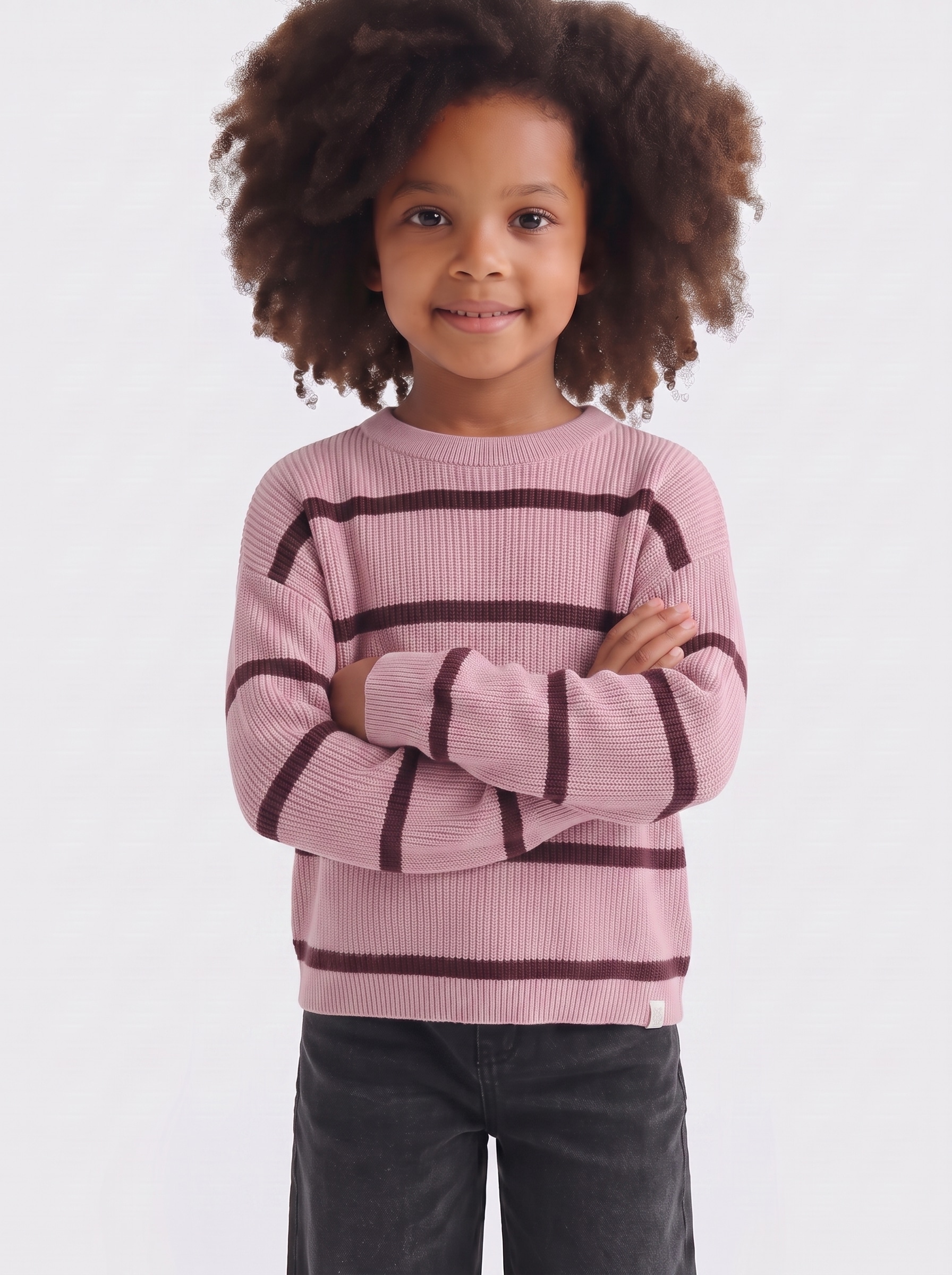 KIDS ONLY Strickpullover "KMGFRANCA LIFE SHORT LS STRIPE KNT NOOS" Viskosemischung, loose fit
