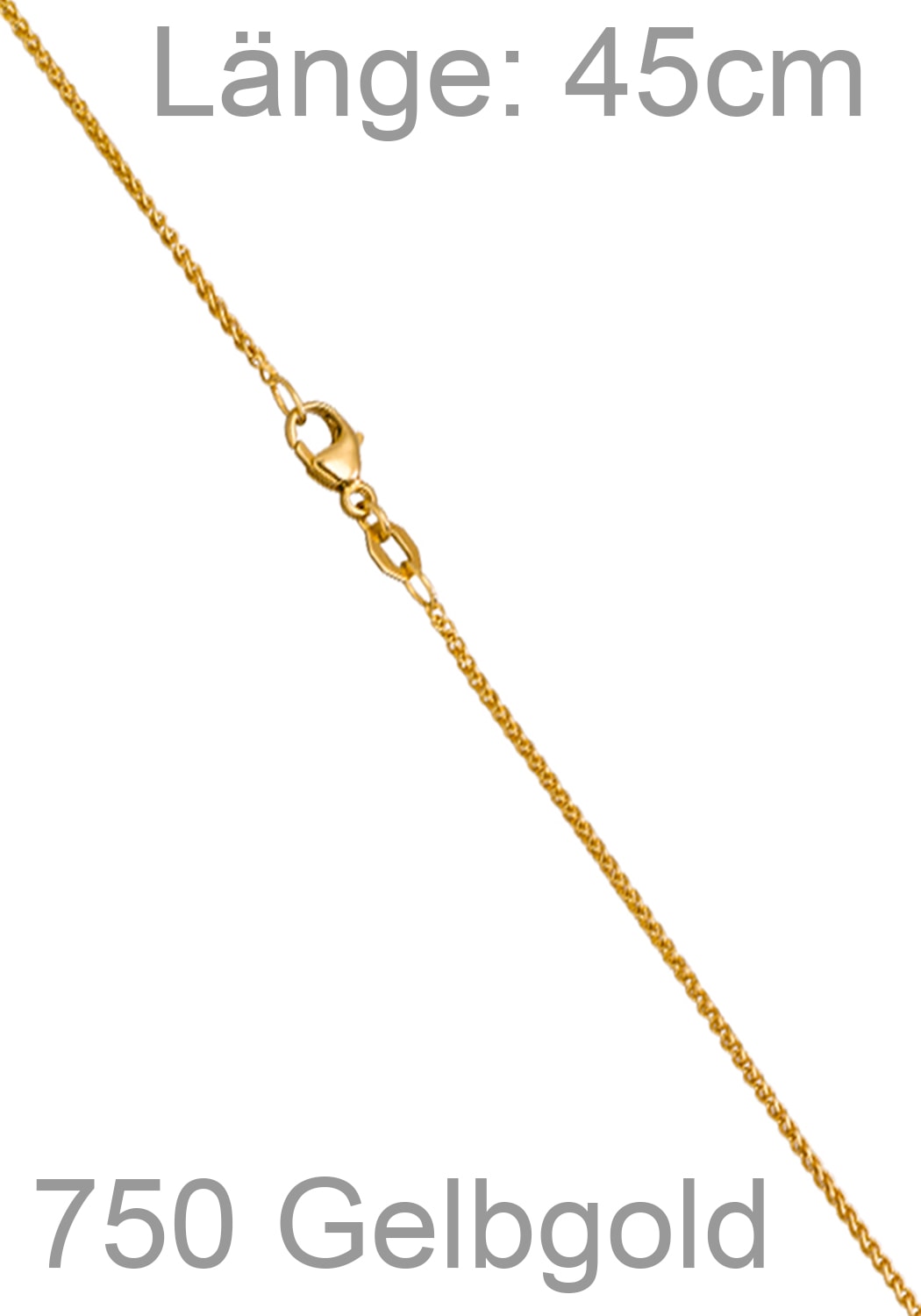 JOBO Kette ohne Anhänger »Zopfkette« 750 Gold 1,3 mm 45 cm