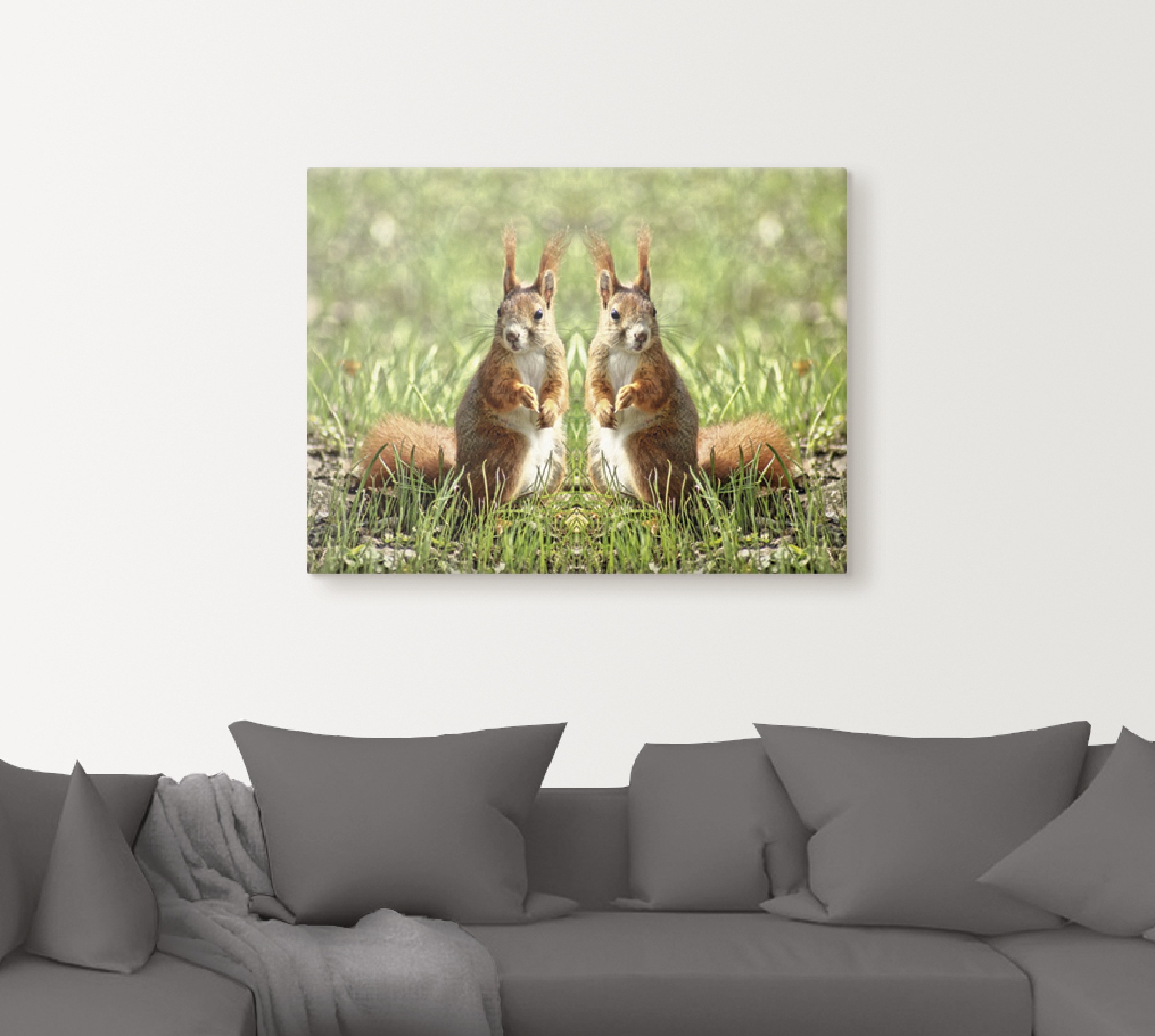 Artland Wandbild »Rote Eichhörnchen Zwillinge«, Wildtiere, (1 St.), als Leinwandbild, Poster in verschied. Größen