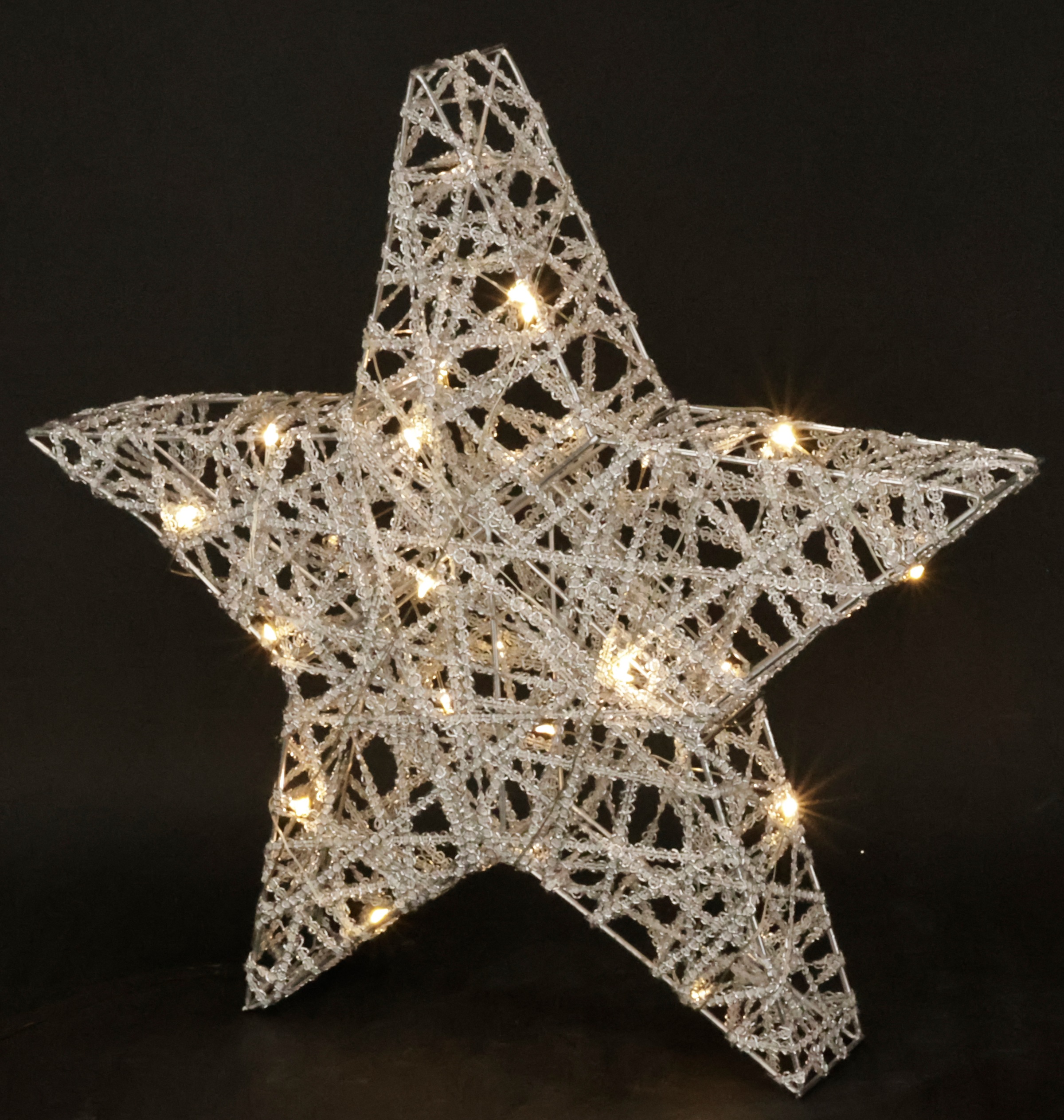 I.GE.A. Dekostern "LED Stern mit Timer 33 cm" Deko Warmweiß Leuchtstern Wei günstig online kaufen