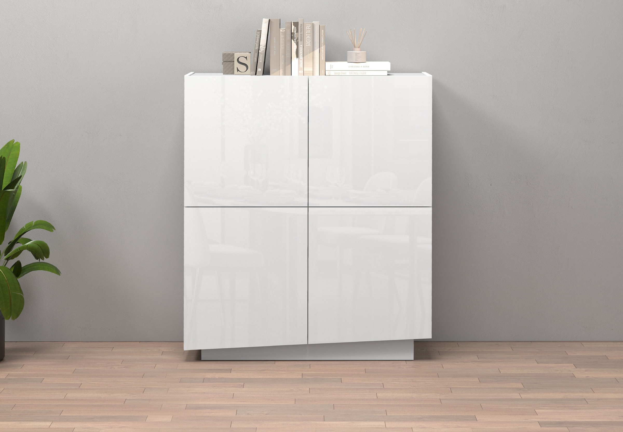 OTTO home Highboard "VELA, Highboard, Höhe 120 cm,Design mit schrägen Türen günstig online kaufen