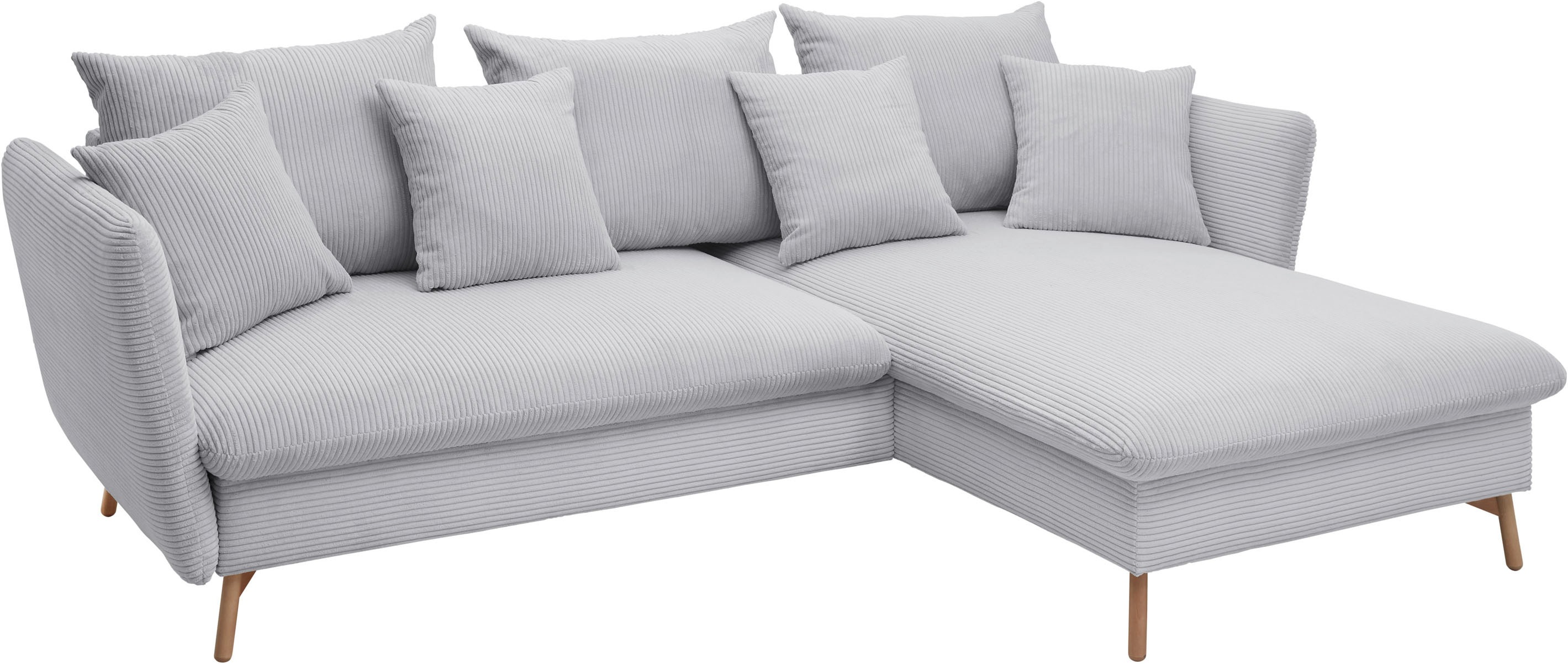 Thumbnail - OTTO home Ecksofa "MERLE, 258 cm, L-Form, traumhafter Cord," mit Bettfunktion und Bettkasten, Liegefläche 224 x 139