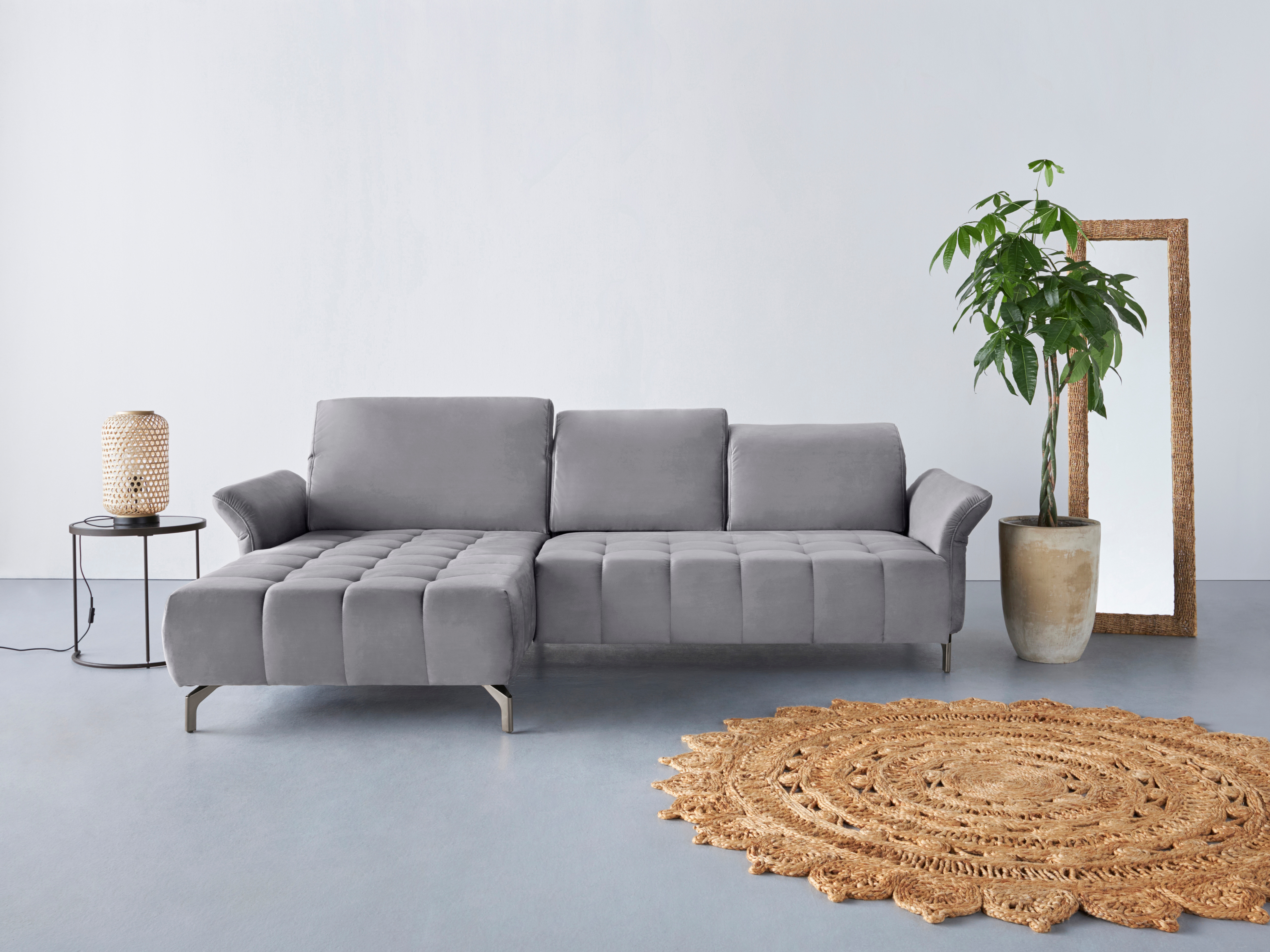 OTTO home Ecksofa "Fresh L-Form" Federkern, wahlweise Kopfteilverstellung und motorischer Vorziehsitz