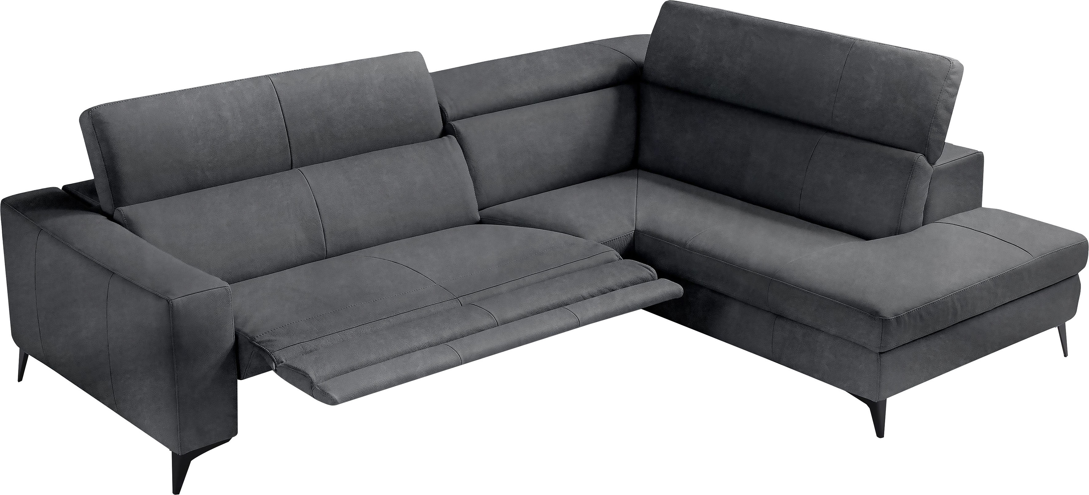 Egoitaliano Ecksofa "Edith, Designsofa mit hohem Sitzkomfort, Breite 269cm, L-Form" inkl. elektrischer Relaxfunktion und manuell verstellbaren Kopfteilen