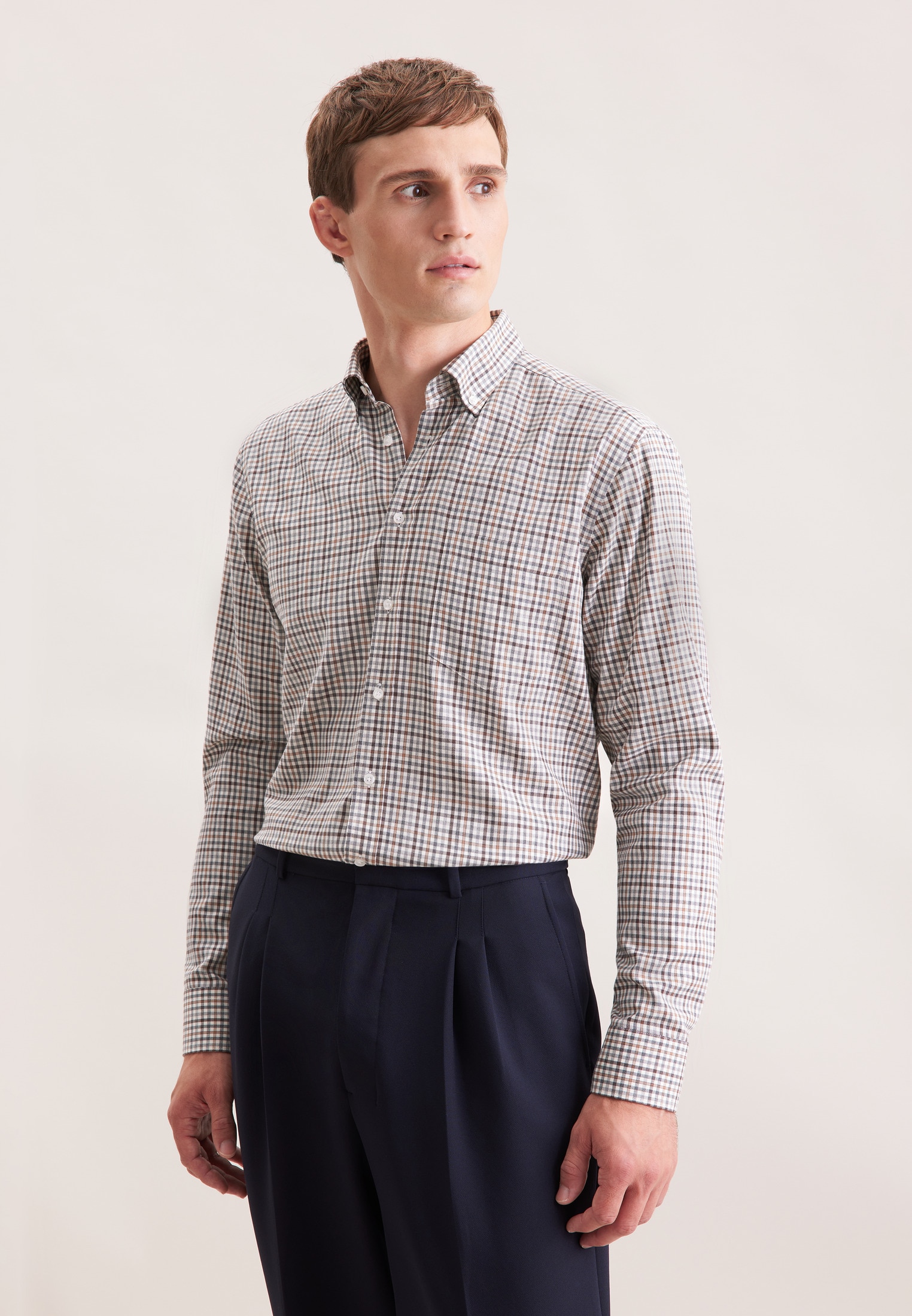 seidensticker Flanellhemd "Schwarze Rose", Regular 1/1 Button-Down-Kragen K günstig online kaufen