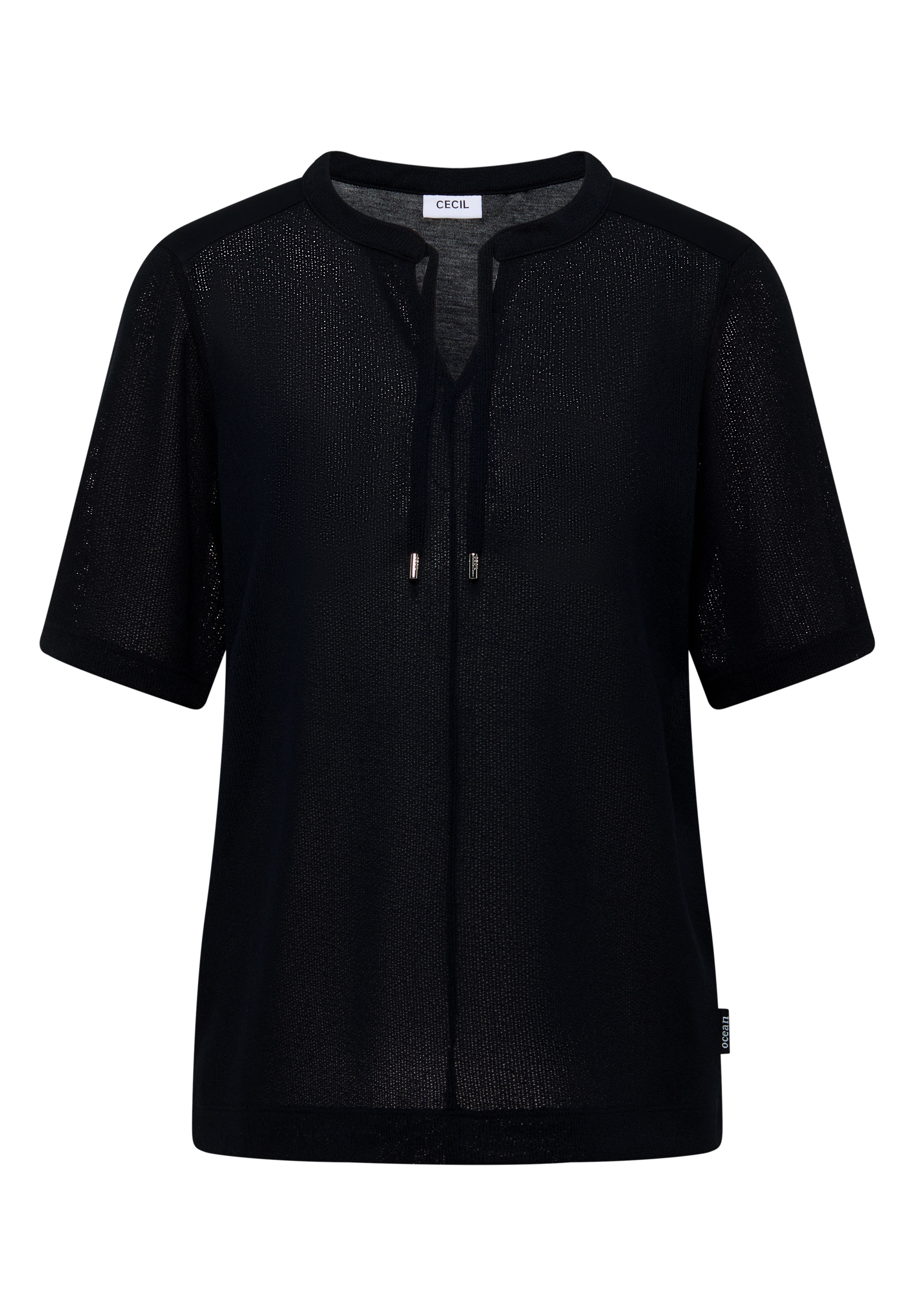 Cecil Kurzarmbluse aus softem Materialmix