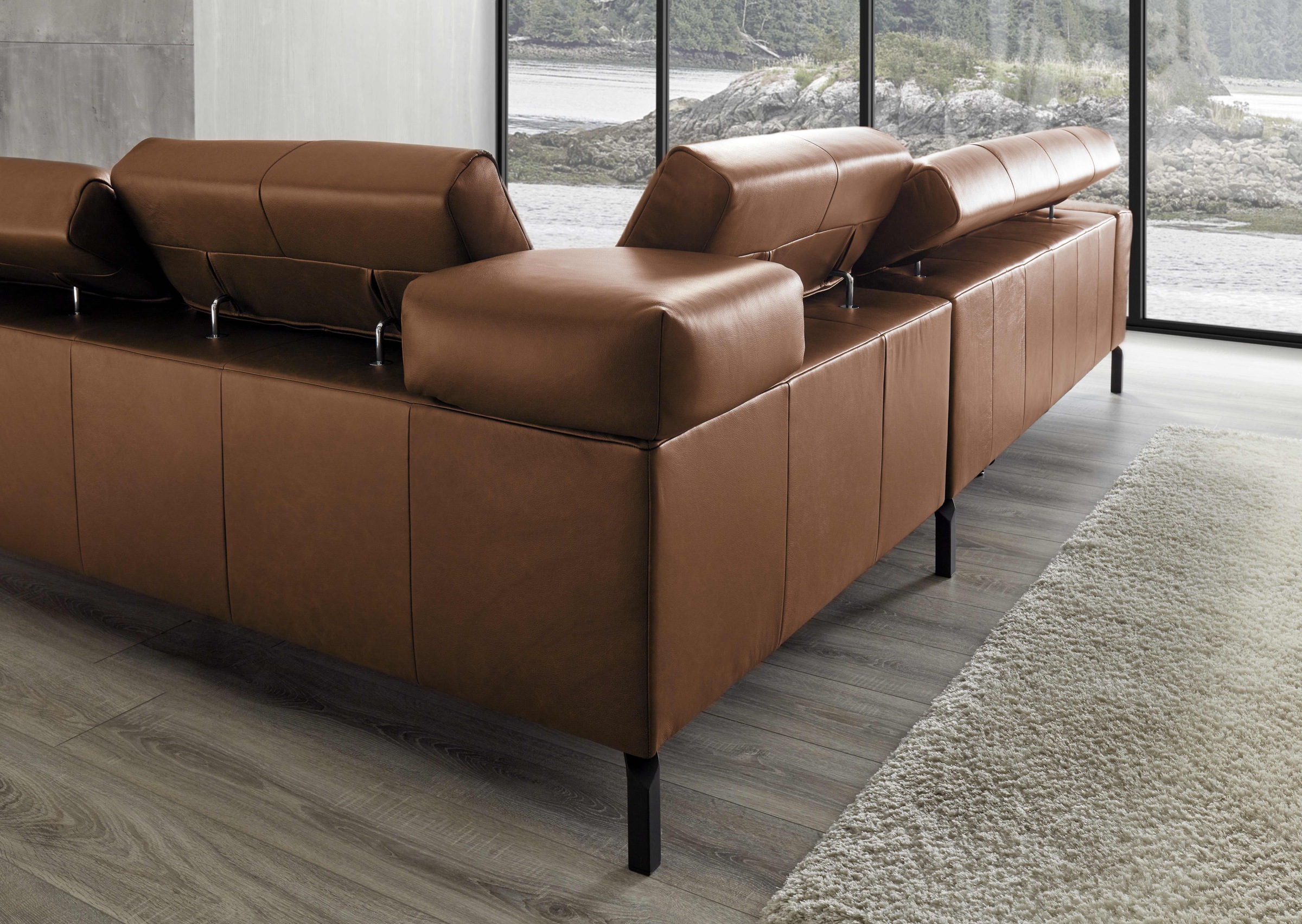 Places of Style Ecksofa »Cleveland, L-Form, incl. Kopfteilverstellung, Breite 276 cm«, wahlweise elektrischer Sitzvorzug