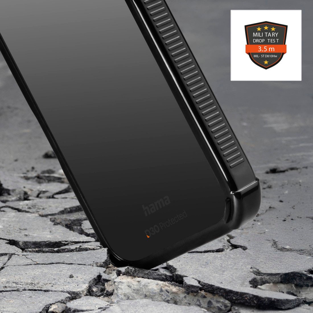 Hama Smartphone-Hülle »Handyhülle stoßfest für Apple iPhone 17 Pro 18 Pro Schwarz« D3O-Technologie, Kratzschutz, Fallschutz bis 3,5 m, stoßfeste Ecken