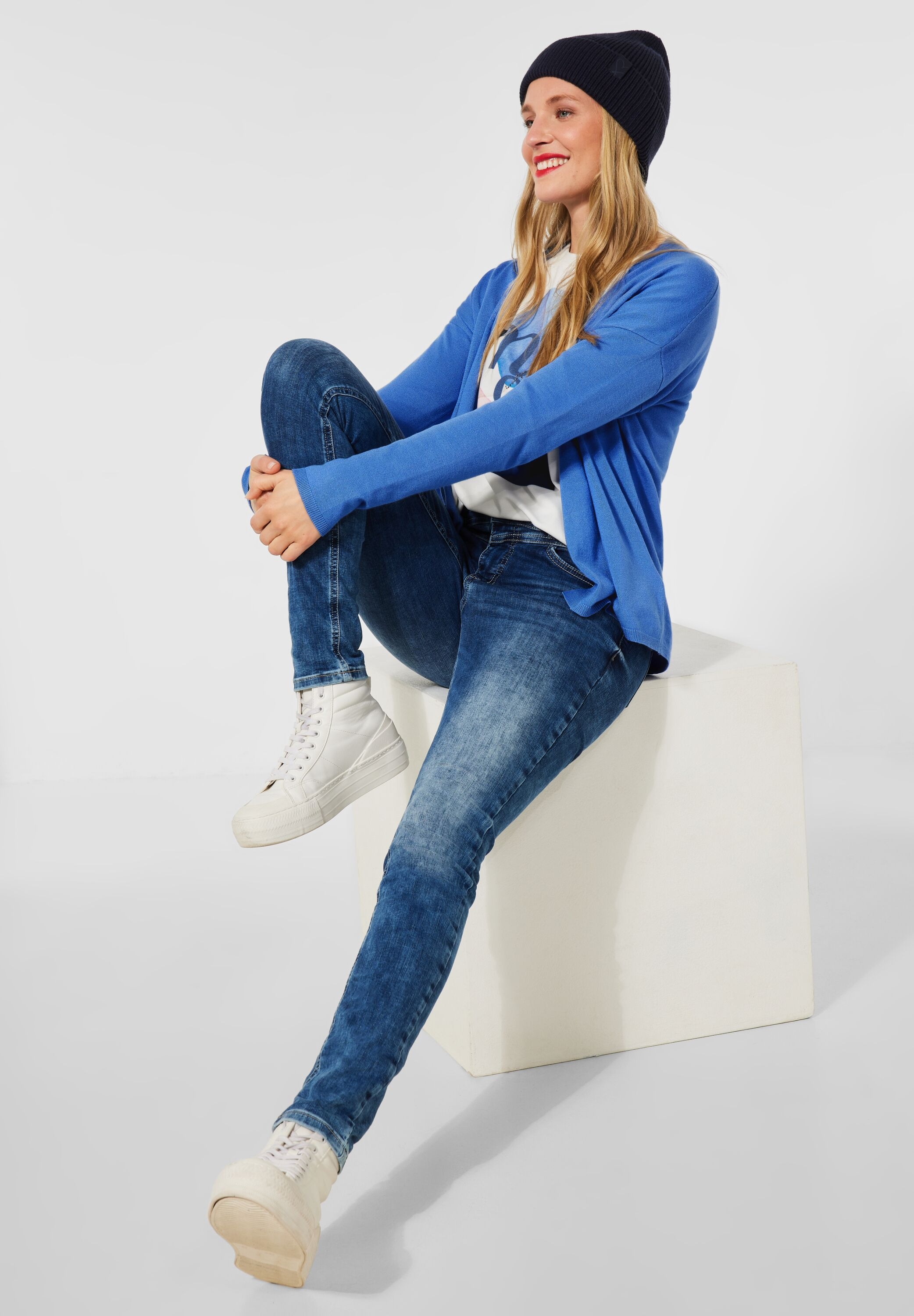 STREET ONE Strickjacke, in Unifarbe