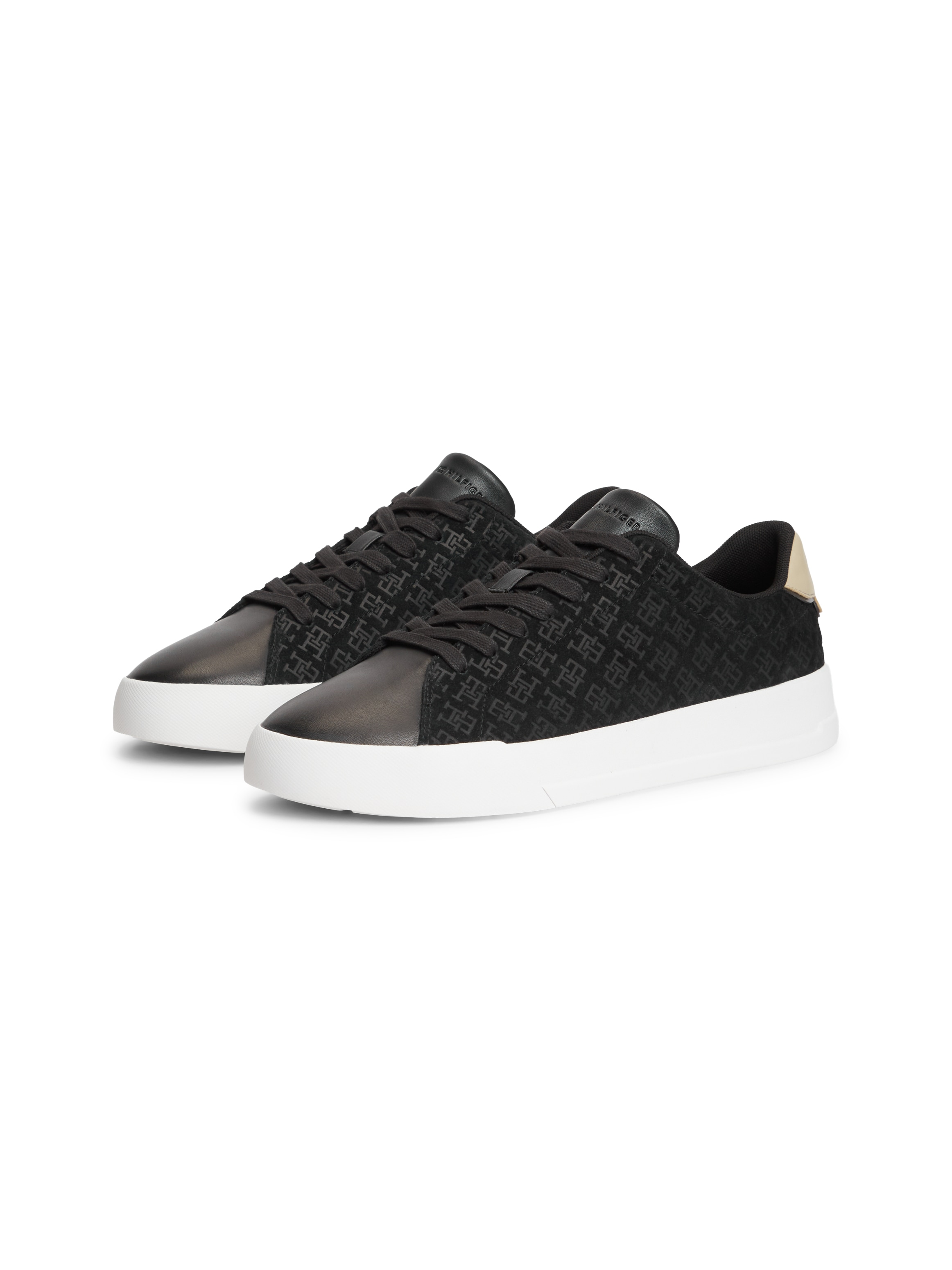 Tommy Hilfiger Sneaker "TH COURT LTH MIX MONOGRAM" Freizeitschuh, Halbschuh, Schnürer mit TH-Allover-Prägung