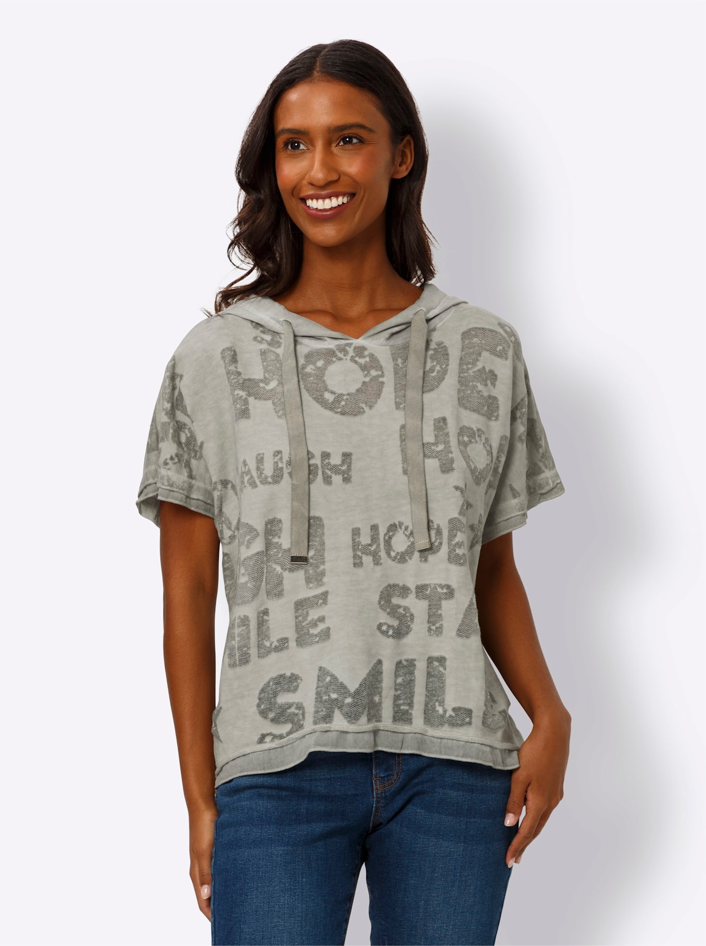 heine Kurzarmshirt "Kapuzen-Shirt", 1 Stk. günstig online kaufen