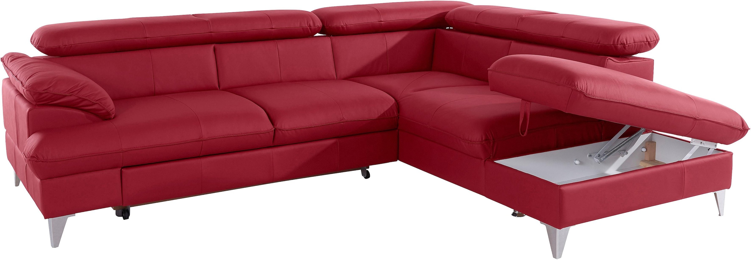 COTTA Ecksofa »Caluso L-Form«, mit Kopfteilverstellung, wahlweise mit Bettfunktion & Bettkasten