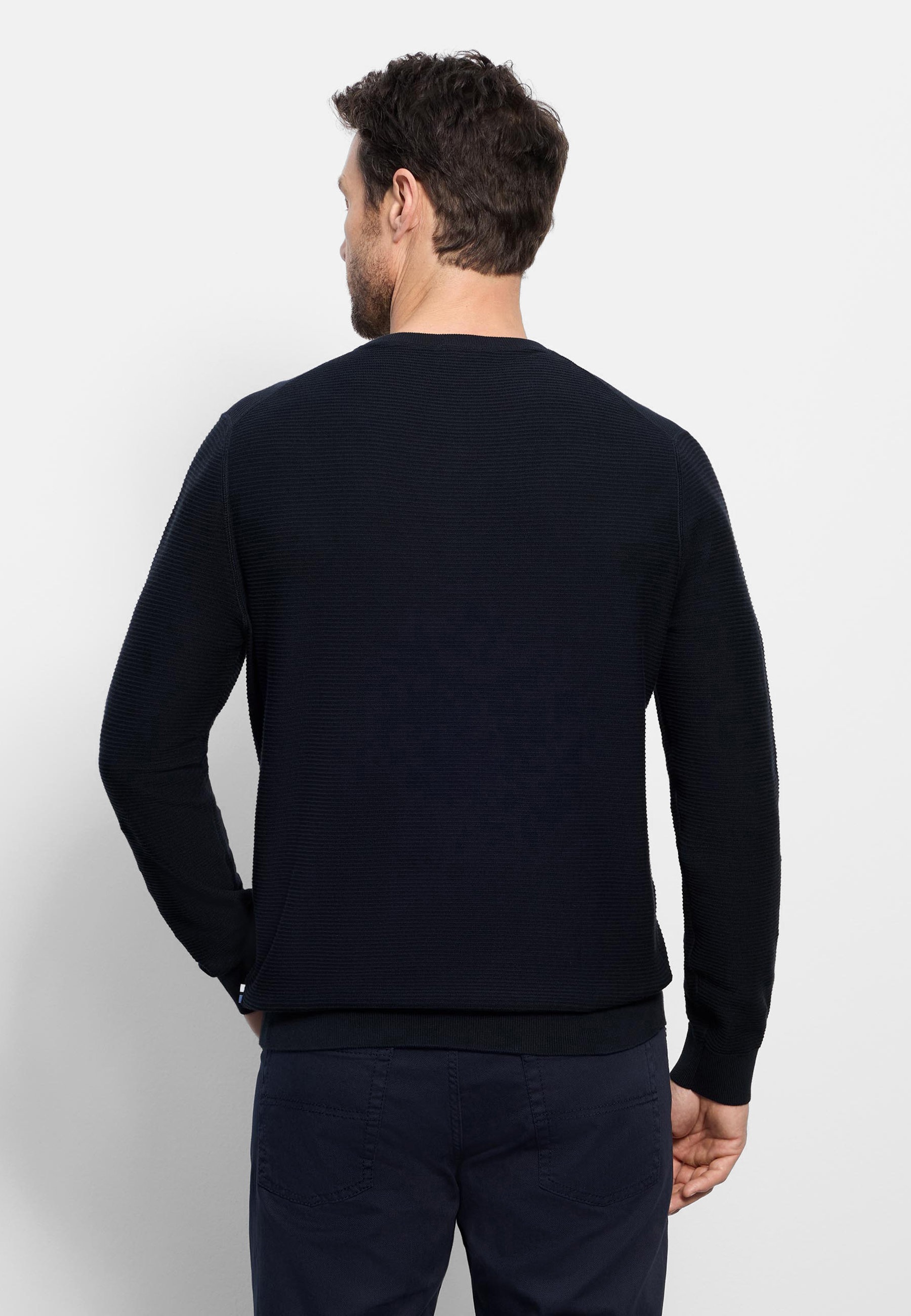 Strickpullover OLYMP "OLYMP Casual Strick", Herren, Gr. 4XL, marine, 100% Baumwolle, Pullover Strickpullover 6