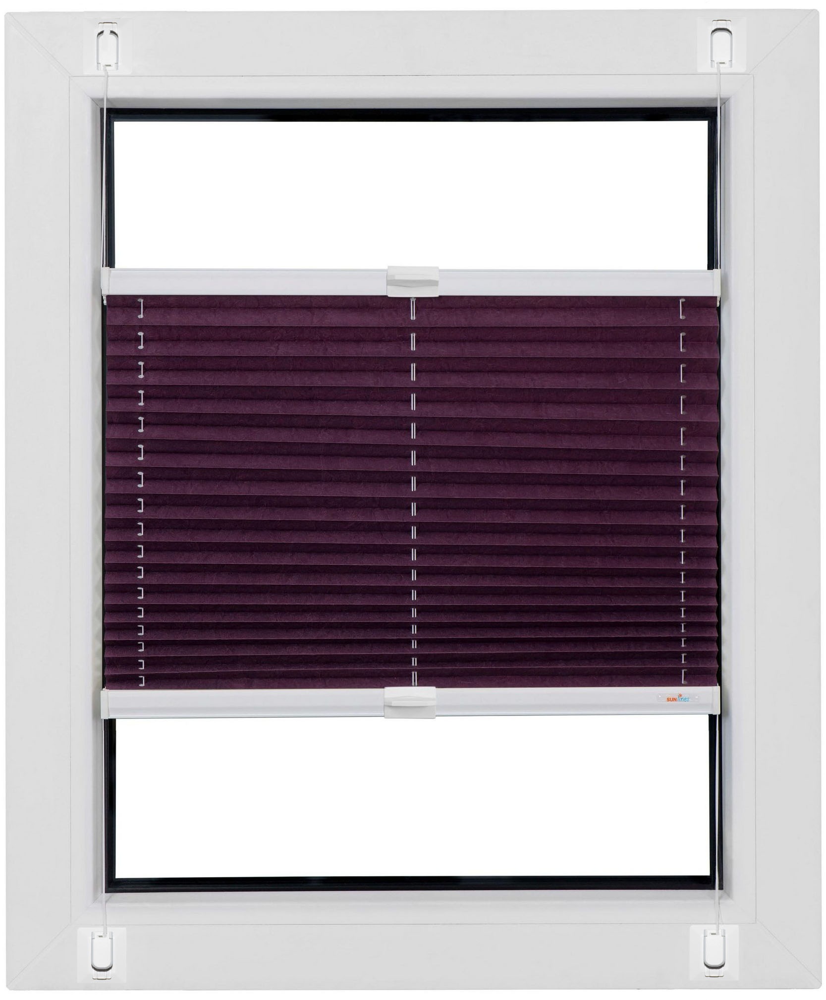 Thumbnail - sunlines Plissee "Start-up Style Crush" blickdicht ohne Bohren verspannt geklebt mit Gelenkklebeplatte