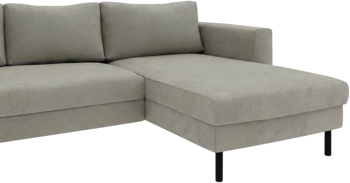 TRENDMANUFAKTUR Wohnlandschaft »Amazing II, wahlw. mit Schlaffunktion & Bettkasten, Fuß schwarz« Sofa in U-Form, in Cord, Struktur LEO o. Struktur LINO, Breite 305 cm