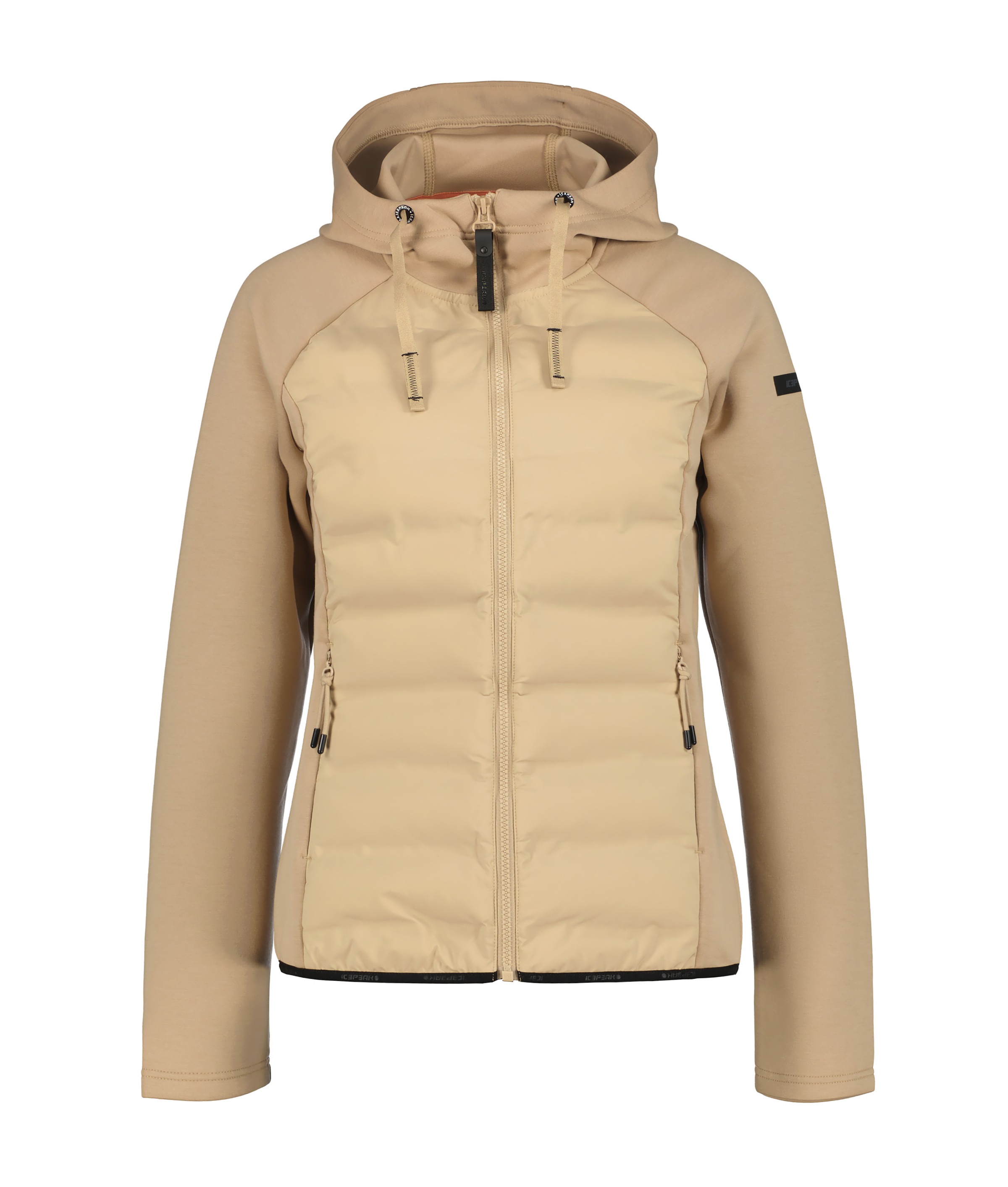 Hybridjacke ICEPEAK "ICEPEAK ASHBURN", Damen, Gr. S, cement, 1, Obermaterial: 80% Polyester, 14% Viskose, 6% Elasthan, normal, Jacken, für Erwachsene, mit wärmenden Materialeigenschaften, mit Kordelzügen 3