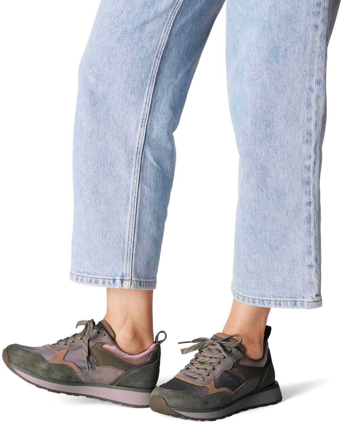 Tamaris Keilsneaker, Freizeitschuh, Halbschuh, Schnürschuh mit Kontrastbesätzen