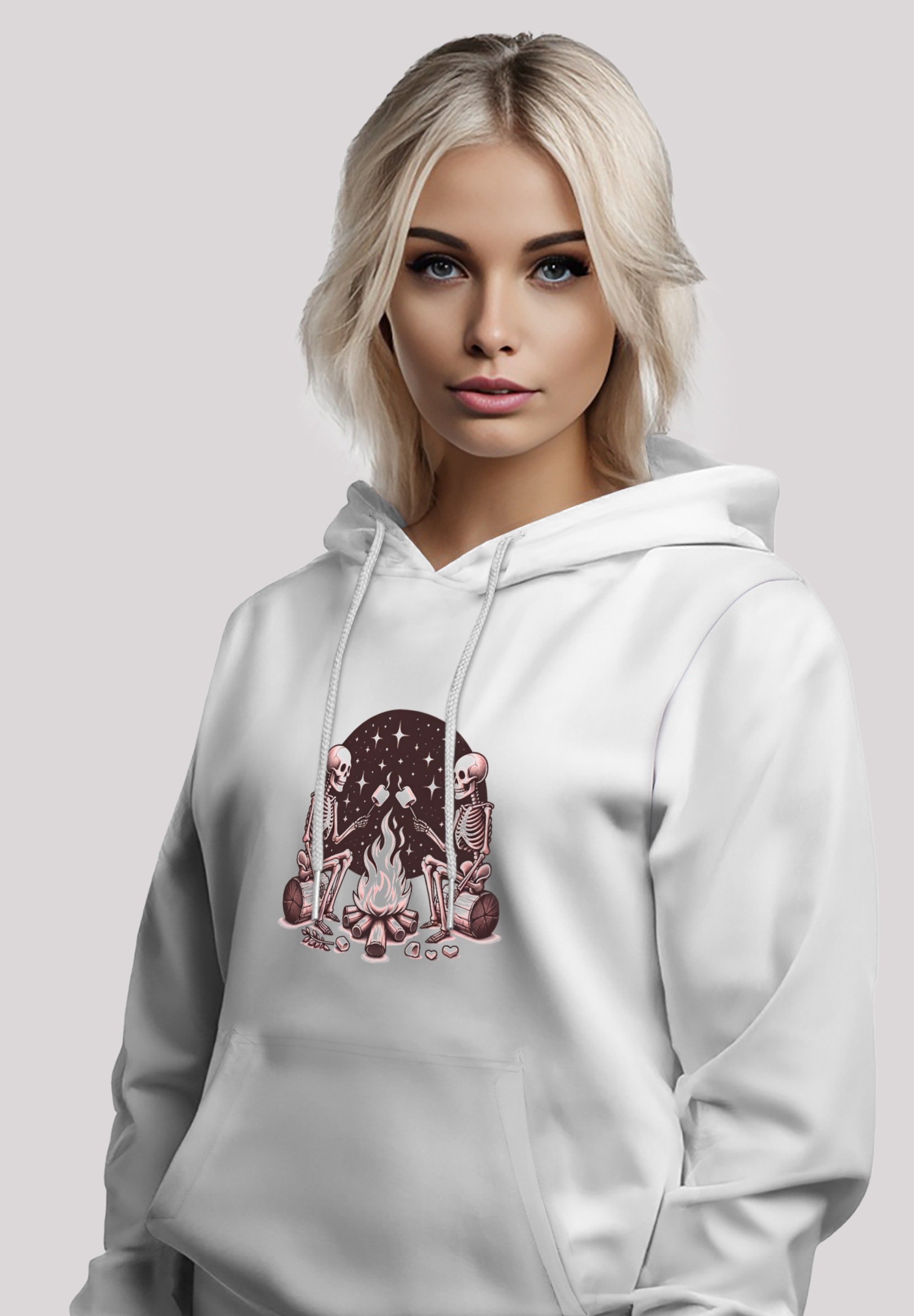 F4NT4STIC Kapuzenpullover »Skelette Lagerfeuer Marshmallow«, Premium Qualität