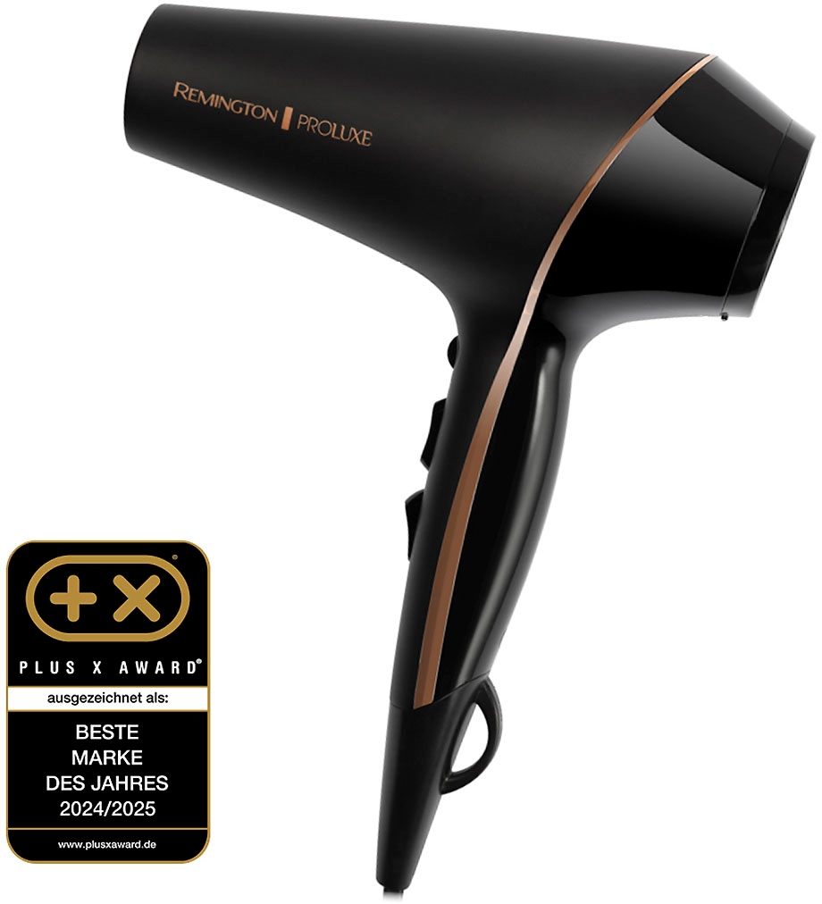 Remington Haartrockner »PROluxe Midnight Edition (AC9140B)«, 2400 W, 3 Aufsätze, Profi, mit Ionenpflege, OPTIheat-Technologie und langlebigem AC-Motor