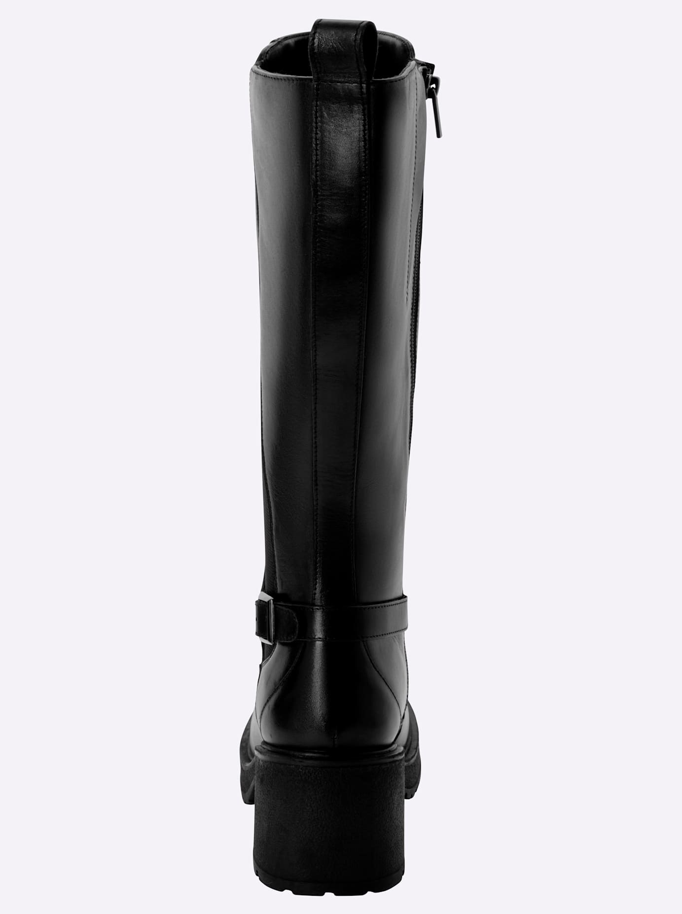 Sheego Weitschaftstiefel Schwarz Leder Gr. 44 2