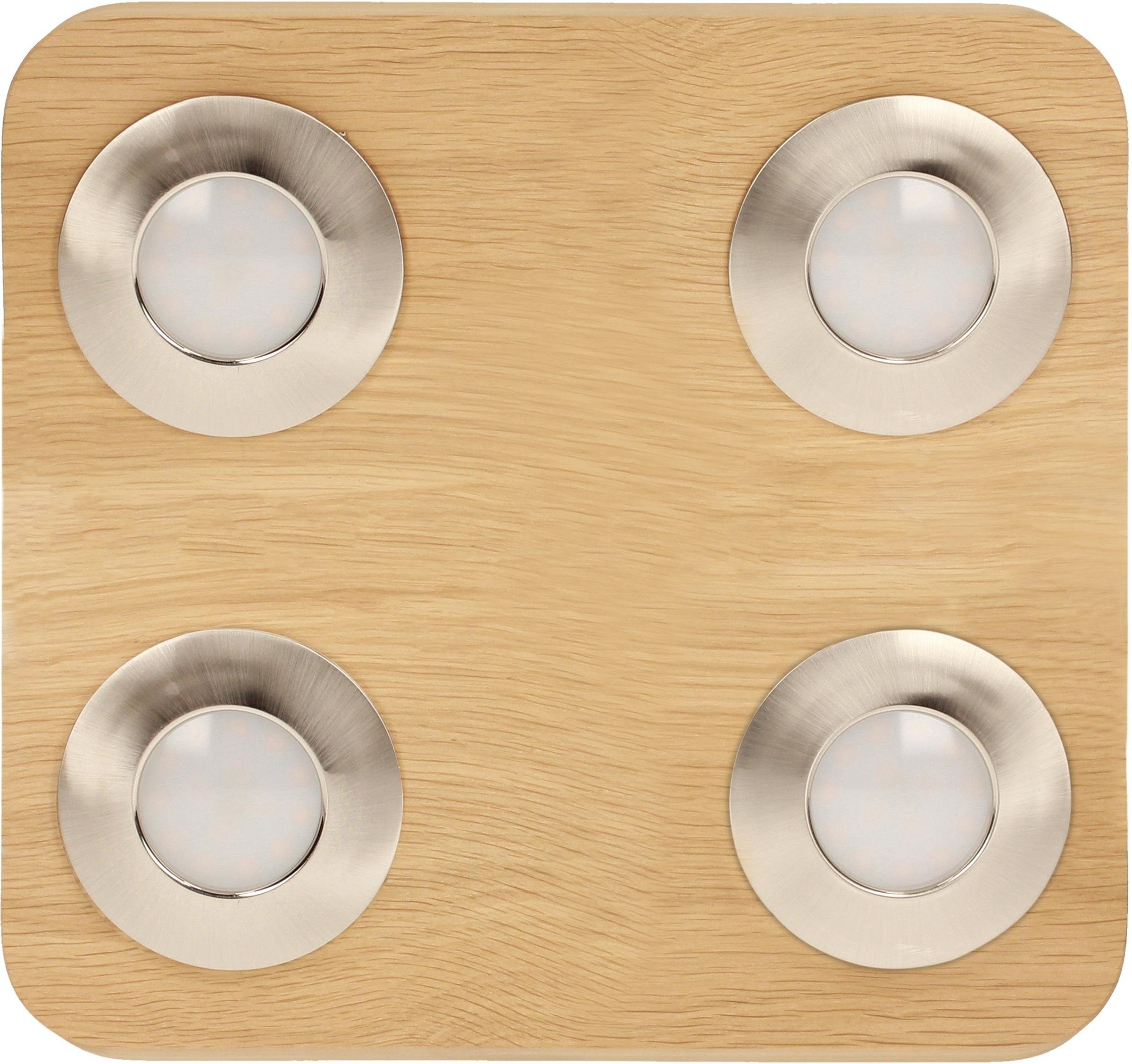 SPOT Light LED Deckenleuchte SUNNIVA, LED-Modul, Warmweiß, Inklusive LED-Leuchtmittel, aus Eichenholz massiv, Naturprodukt mit FSC-Zertifikat, Made in EU