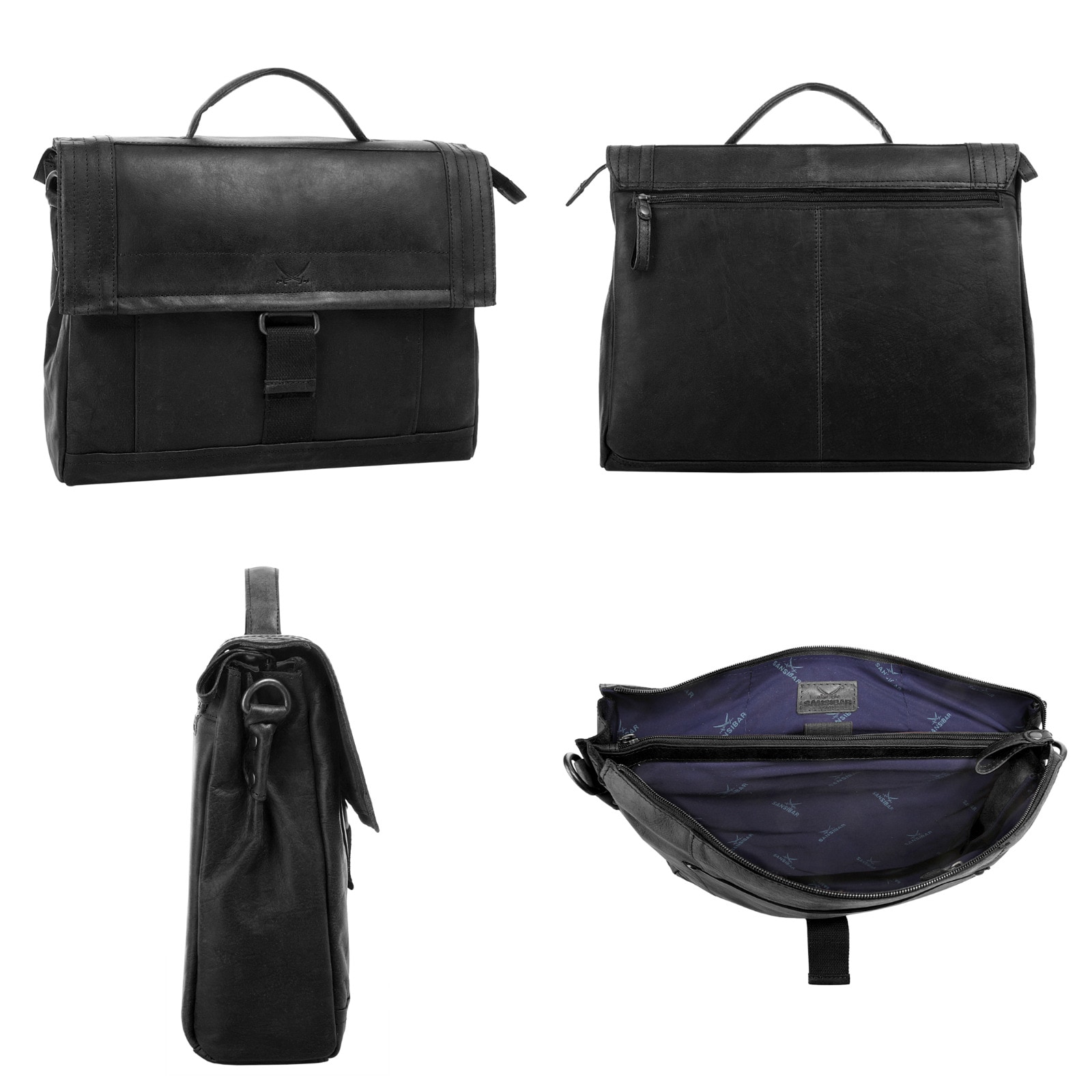 Sansibar Messenger Bag, echt Leder