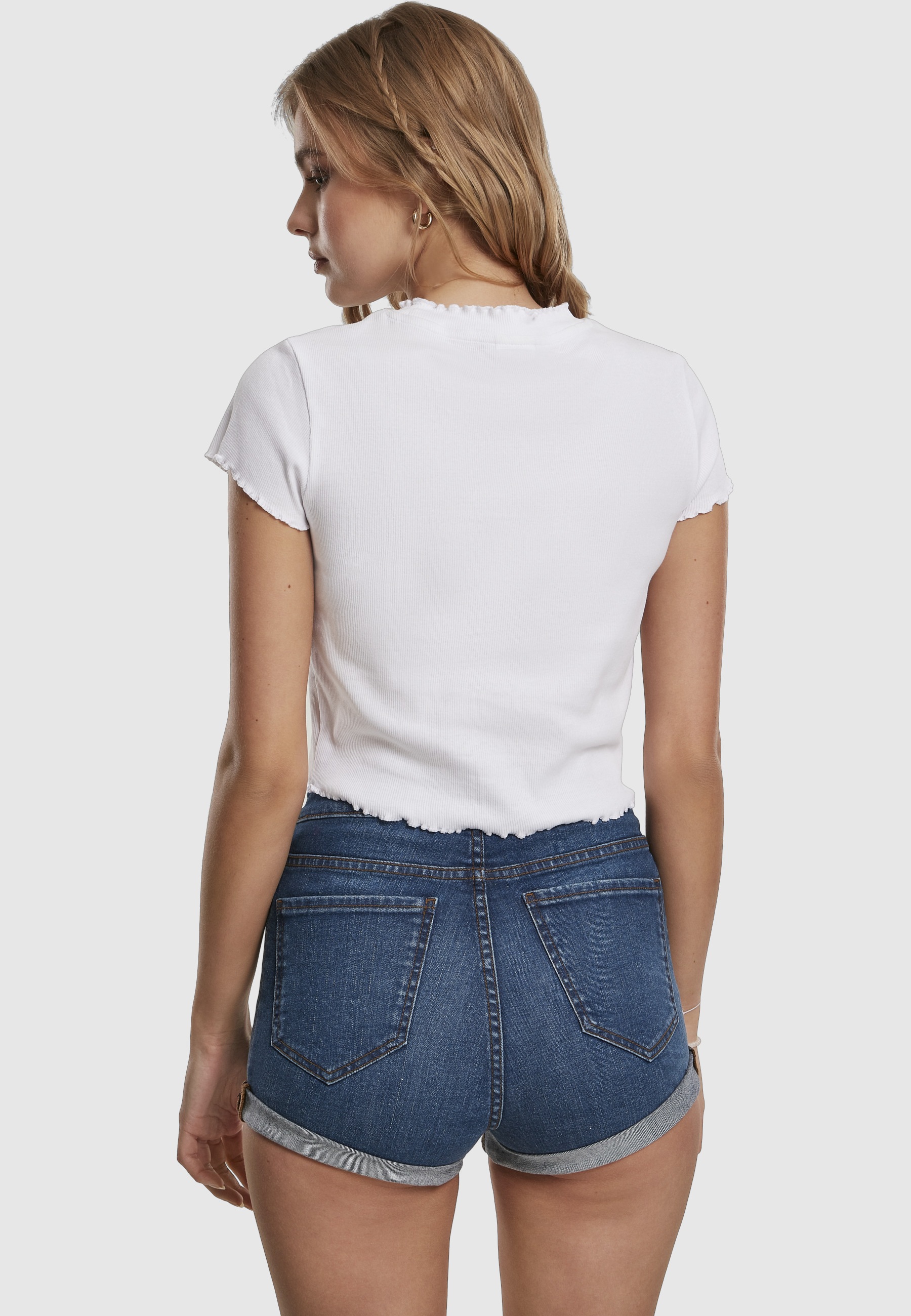 URBAN CLASSICS T-Shirt »Urban Classics Damen Ladies Cropped Rib Tee« 1 Stk.