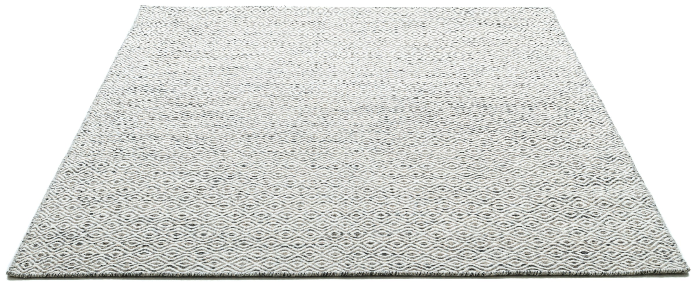 THEKO Wollteppich »Trondheim PO-502«, rechteckig, Handweb Teppich, Flachgewebe, reine Wolle, handgewebt, Rauten Muster
