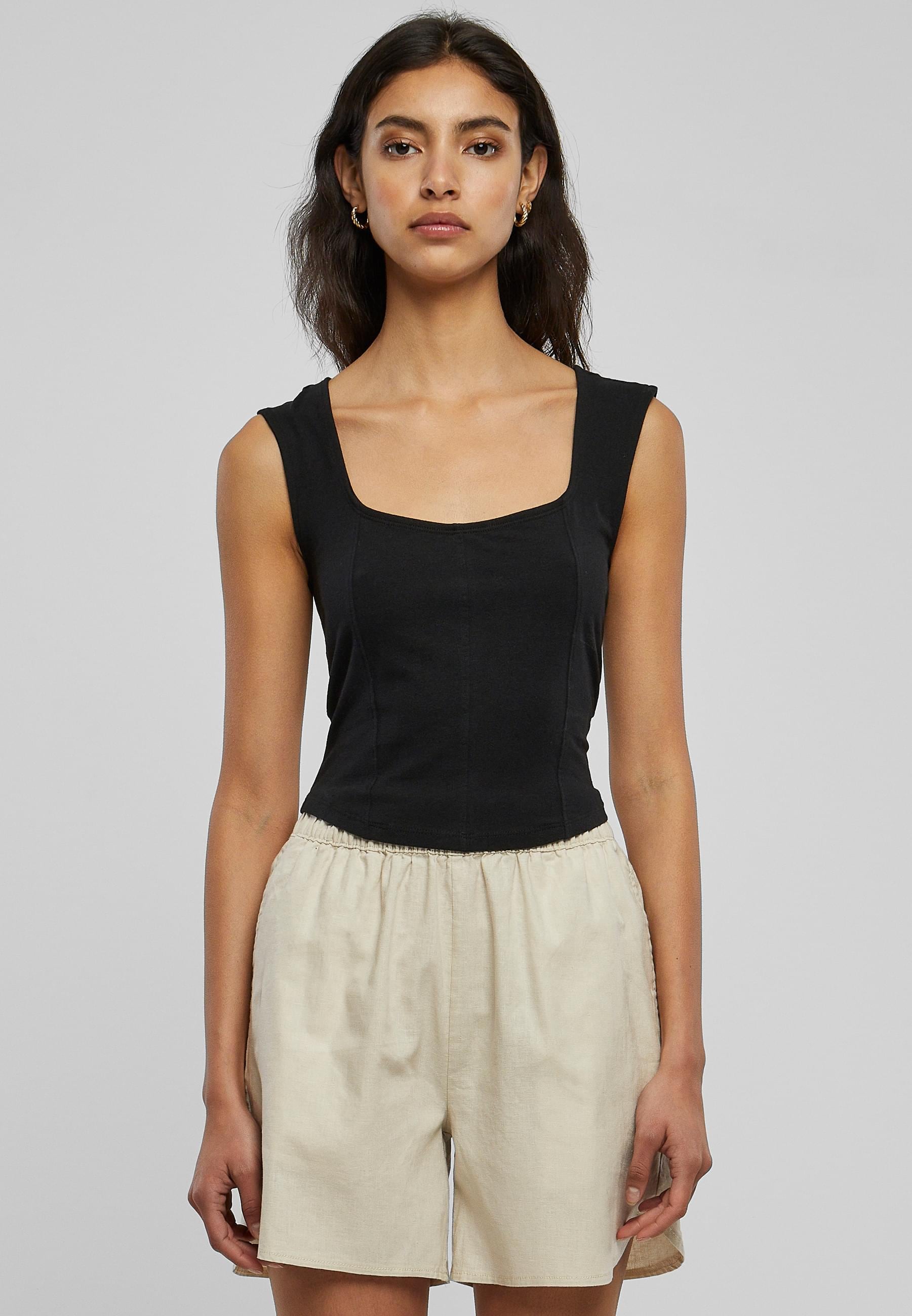 URBAN CLASSICS Muskelshirt »Urban Classics Damen Ladies Short Corsage Top«, (1 tlg.)