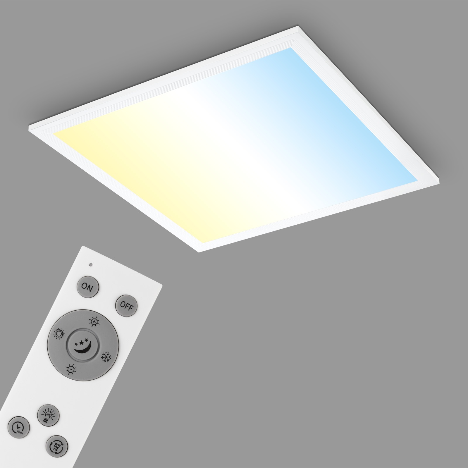 Briloner Leuchten LED Deckenleuchte »SIMPLE« LED-Modul 1 Stk. warmweiß - kaltweiß 38 x 38 x 6 cm, Wohnzimmer, Schlafzimmer, Flur