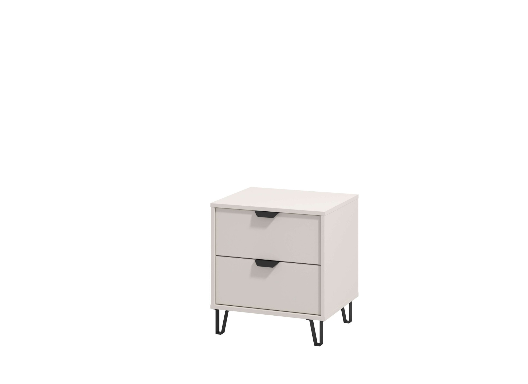 Home affaire Nachtkommode "Lucca Nachttisch, Nachtschrank, Trendfarbe cashmere, 48x40x52cm" 2 Schubladen mit Glasfront, FSC-zertifizierter Holzwerkstoff