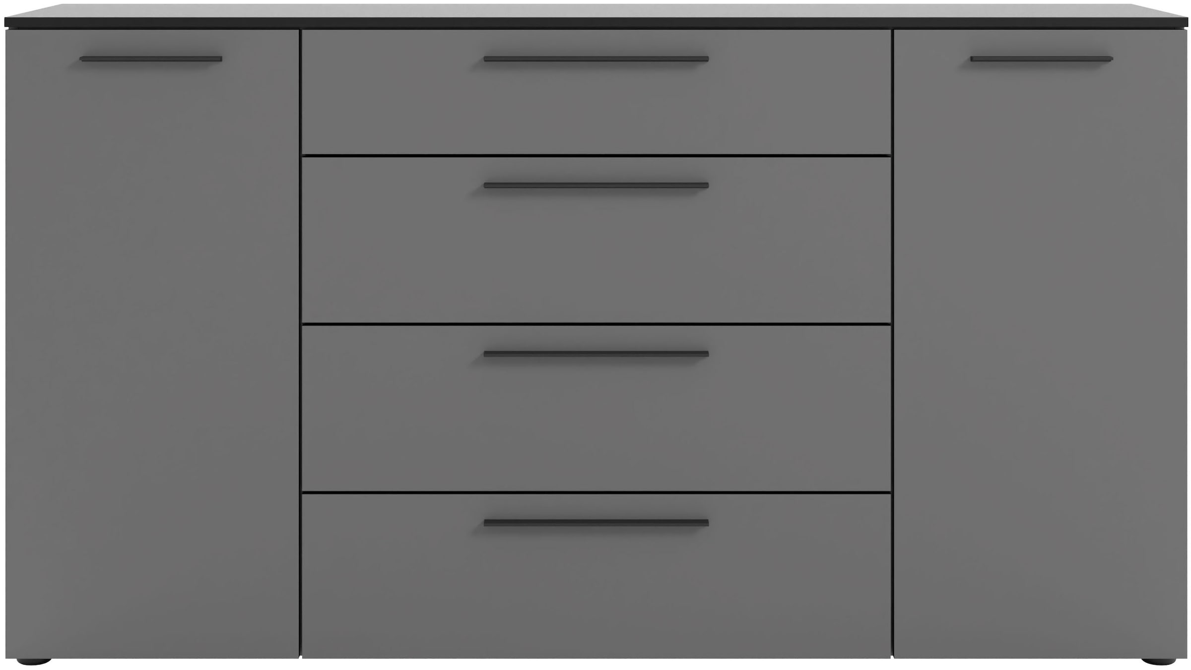 Manjana Möbel Kommode »mit Schwarz matten Metallgriffen in verschiedenen Ausführungen« mit Soft-Close-Funktion, mit variabel einsetzbaren Einlegeböden