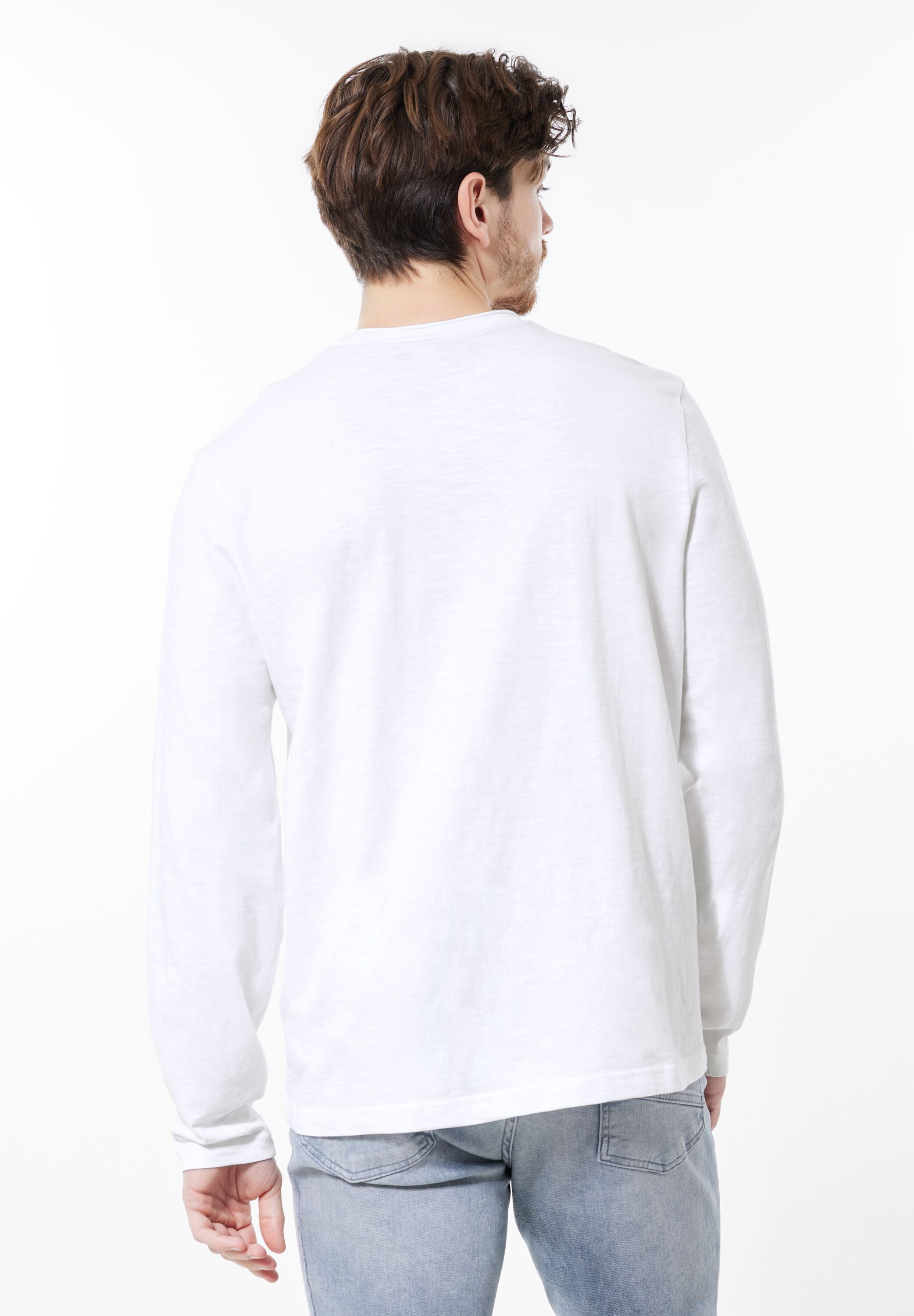 STREET ONE MEN Langarmshirt, in Unifarbe günstig online kaufen