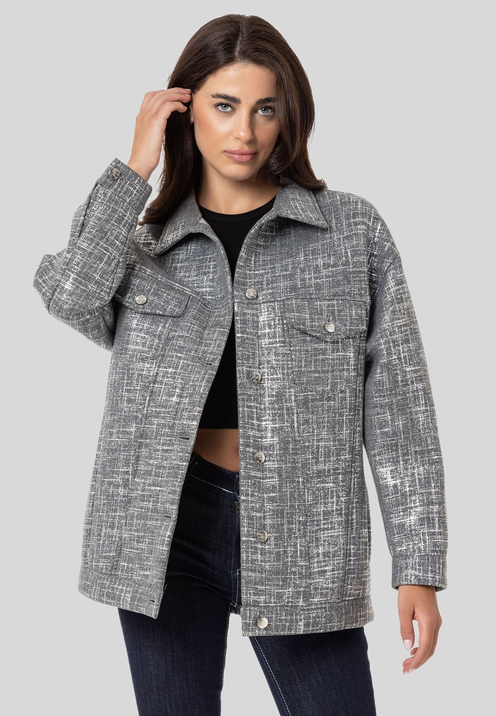 Cipo & Baxx Outdoorjacke »Jacken«, ohne Kapuze, mit grafischem Design