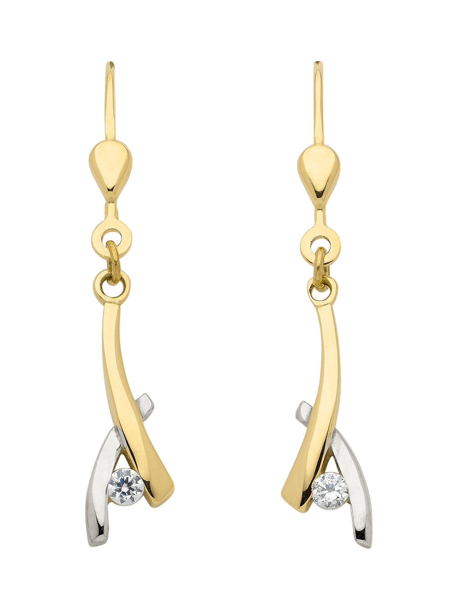 Adelia´s Paar Ohrhänger »333 Gold Ohrringe Ohrhänger« mit Zirkonia Goldschmuck für Damen