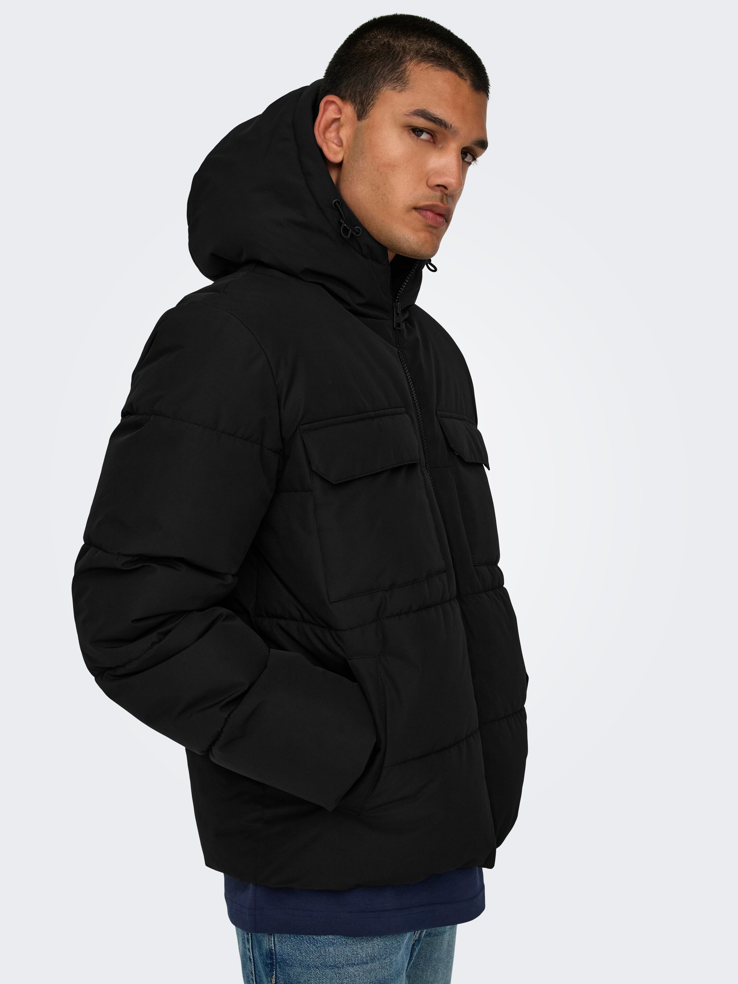 ONLY & SONS Steppjacke "ONSELIJAH PCKT. HOOD JACKET OTW NOOS", mit Kapuze günstig online kaufen