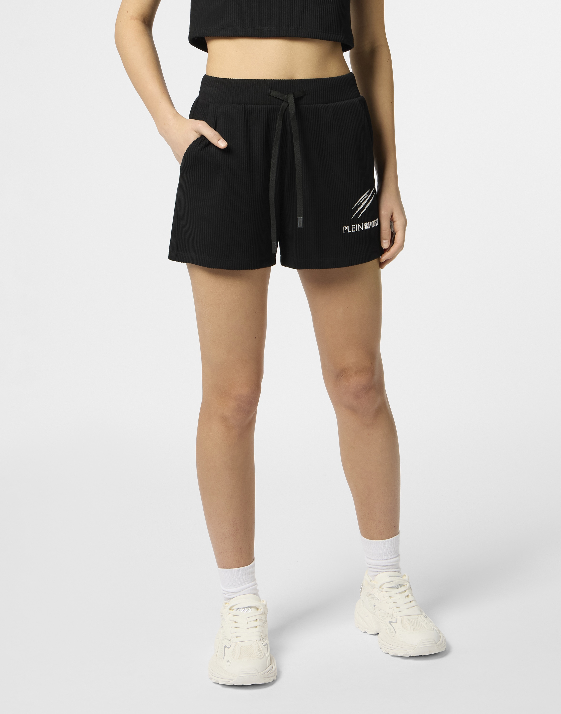 PLEIN SPORT Shorts »Ribbed Loose Fit Shorts Scratch«