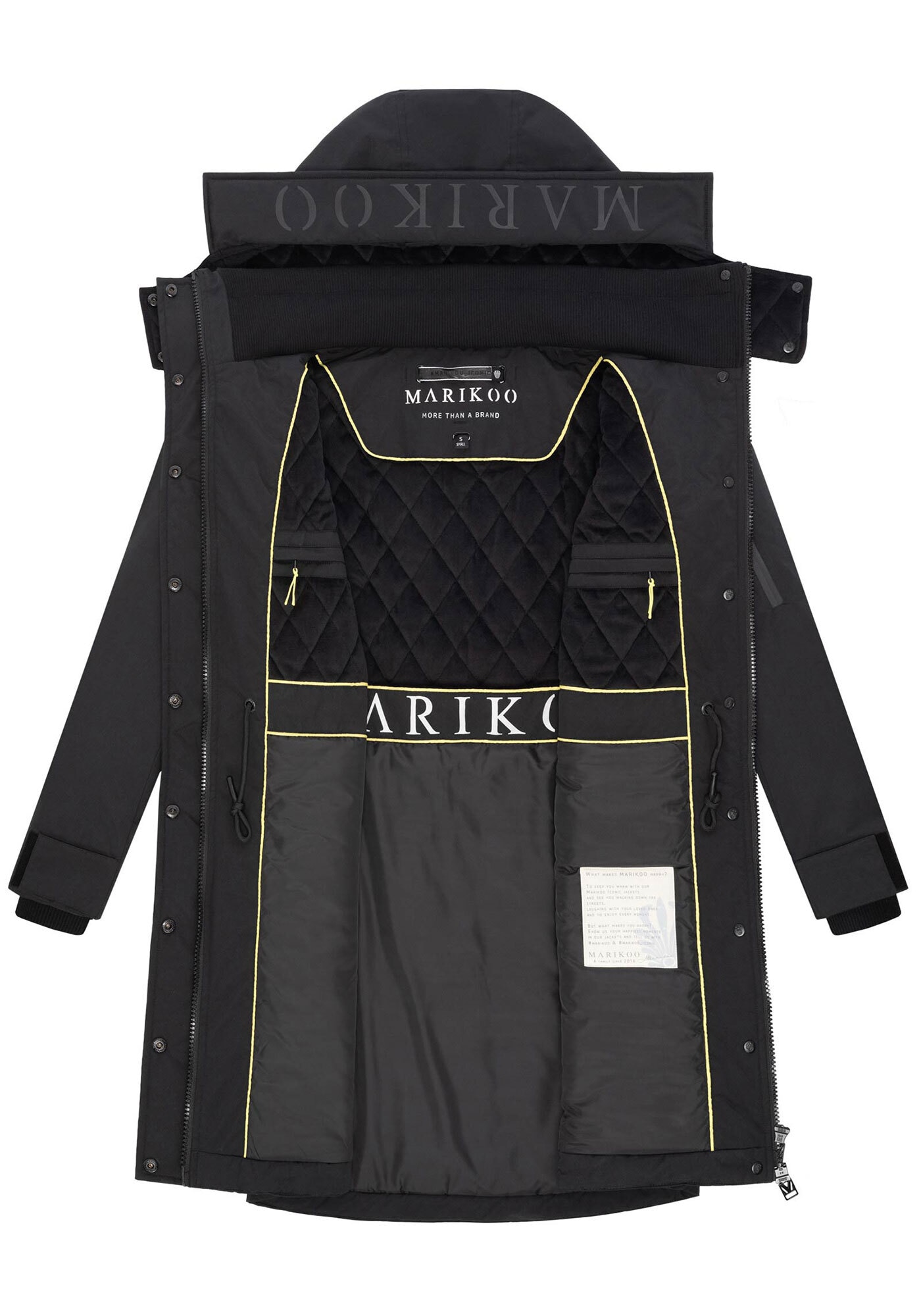 Marikoo Winterjacke »Anoukaa«, langer Parka mit abnehmbarer Kapuze