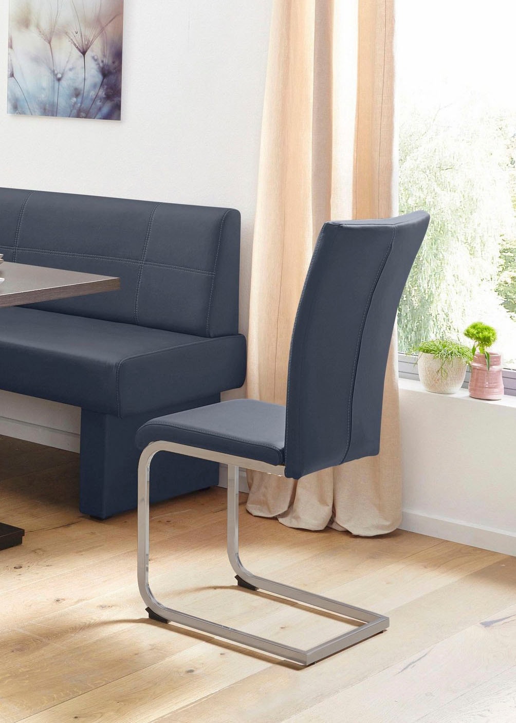 Home affaire Freischwinger »Nils« (Set) 2 Stk.Stuhl belastbar bis 120 Kg, Gestell Metall im Chrom-Look oder Schwarz