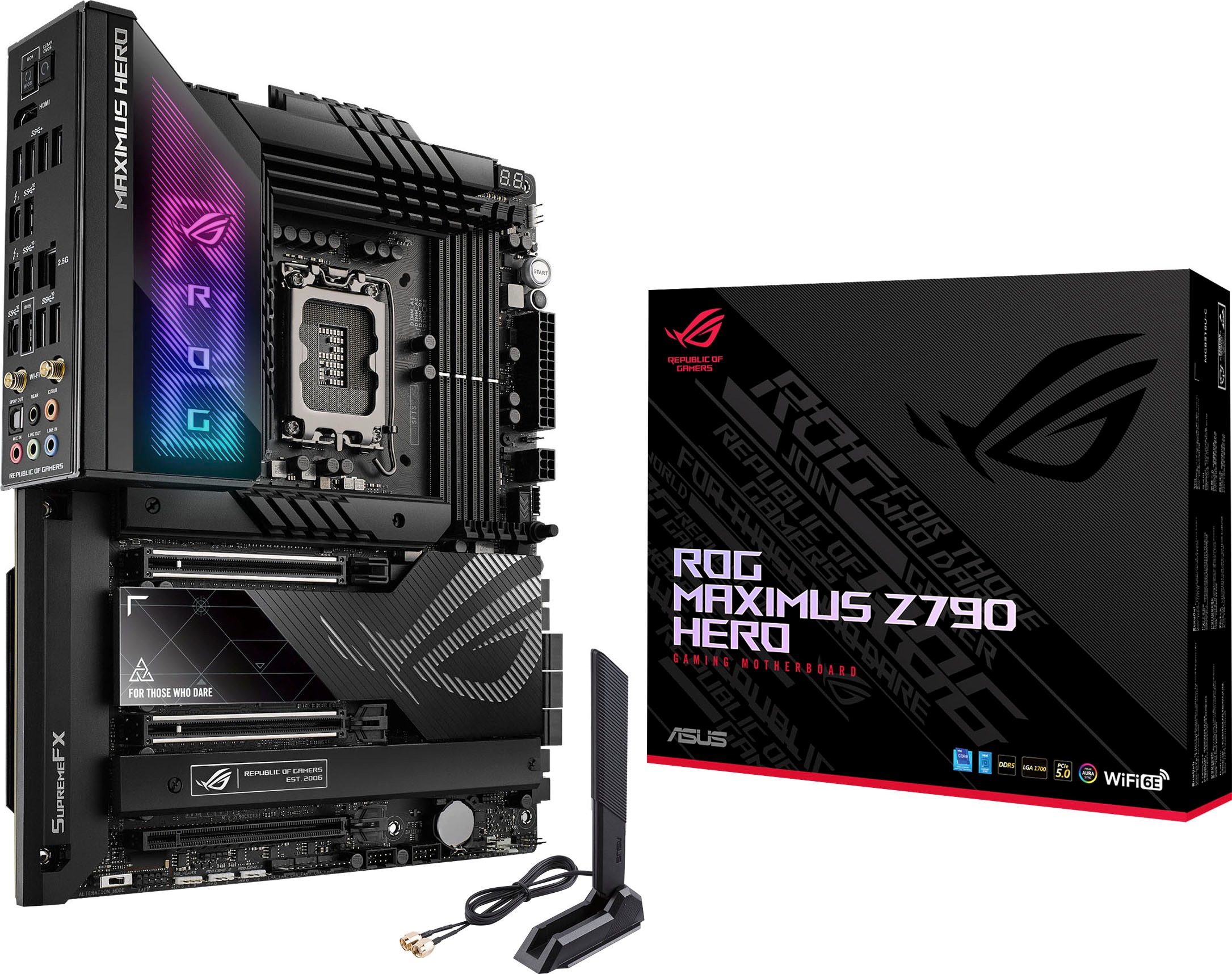Asus Mainboard »ROG MAXIMUS Z790 HERO«, DDR5 Speicher, 5x M.2, PCIe 5.0, WiFi 6E, Thunderbolt 4