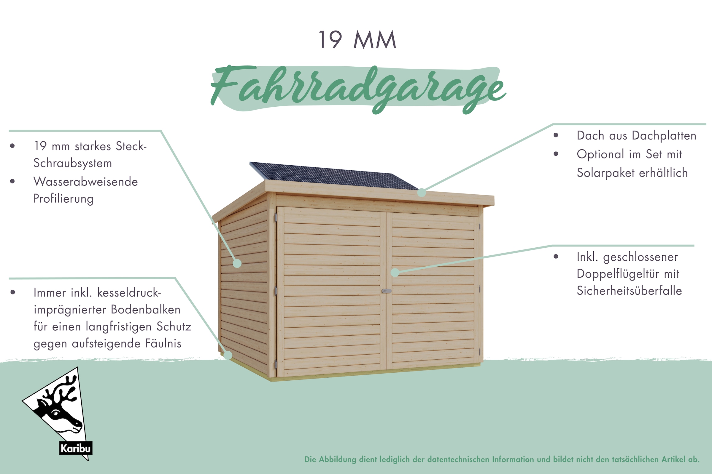 Karibu Fahrradbox »Fahrradgarage«, in verschiedenen Farben, BxTxH: 162,5x216x167 cm